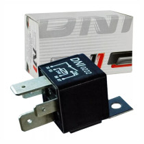 RELE AUXILIAR UNIVERSAL 4 TERMINAIS 2 LARGOS 24V 70A COM SUPORTE DNI
