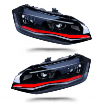 PAR FAROL PRINCIPAL VOLKSWAGEN POLO LED SEQUENCIAL RED LINE Vo6