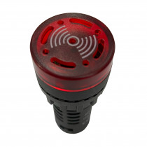 MINI SINALIZADOR SONORO VERMELHO ILUMINADO MODELO BUZZER 24V Vo6