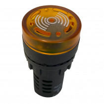 MINI SINALIZADOR SONORO LARANJA ILUMINADO MODELO BUZZER 12V Vo6