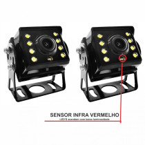 KIT 2 CAMERAS RE COM TELA DE 7'' 12 24V Vo6