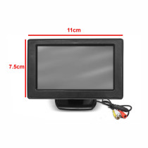 KIT ESTACIONAMENTO AUTOMOTIVO MONITOR 4,3' 1 CAMERA 4 SENSORES RÉ PRETO Vo6