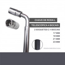 CHAVE DE RODA LATERAL TELESCOPIA EXTENSIVA ALONGAVEL 17 19 21 23MM Vo6