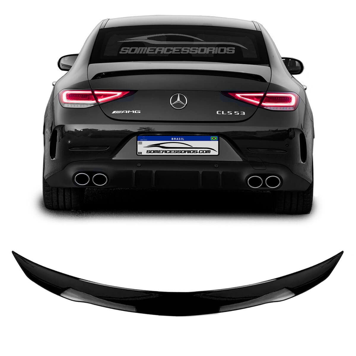 AEROFÓLIO TRASEIRO MERCEDES CLS C257 CLS220 CLS250 CLS300 AMG BLACK PIANO VO6
