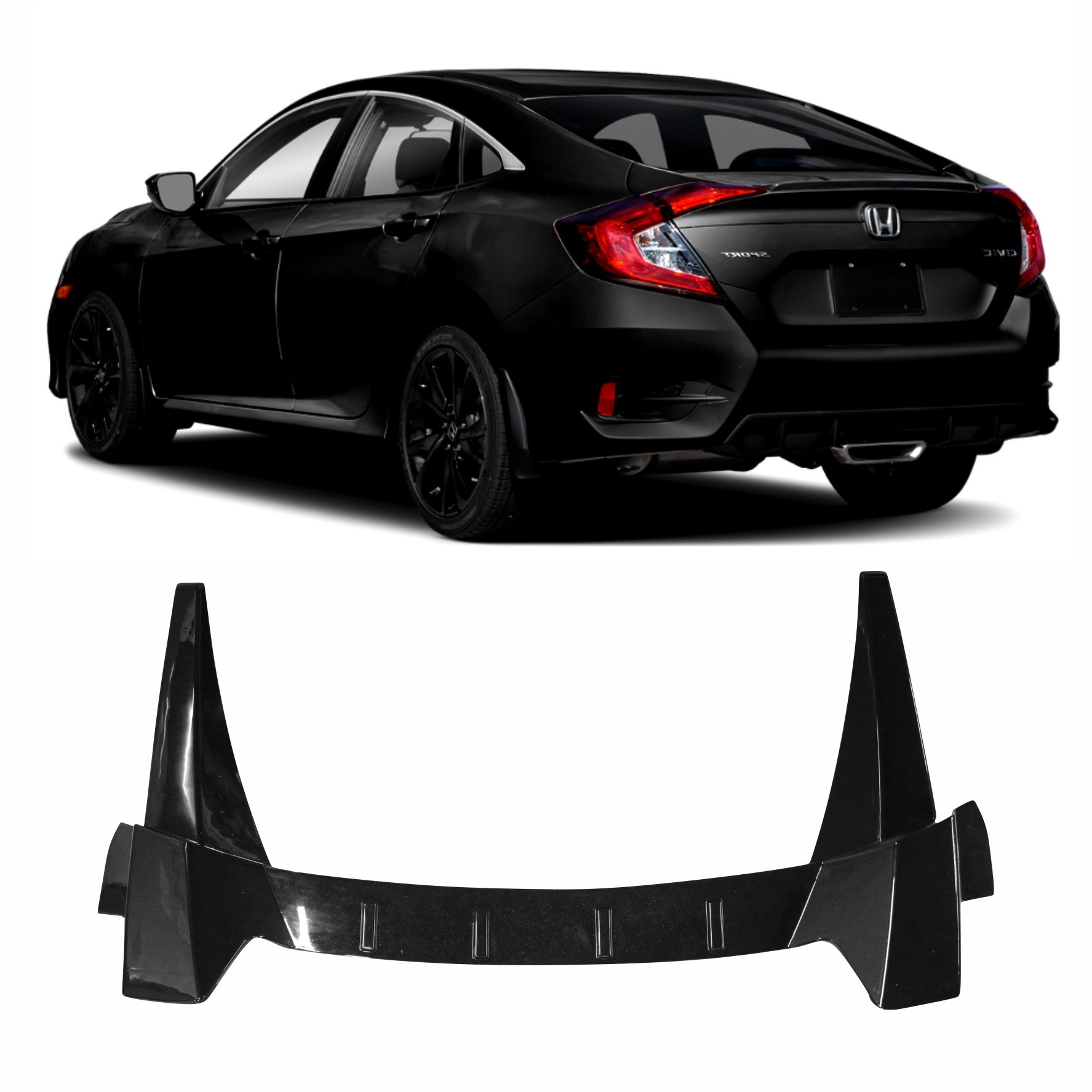 AEROFÓLIO TRASEIRO SUPERIOR HONDA CIVIC G10 BLACK PIANO Vo6