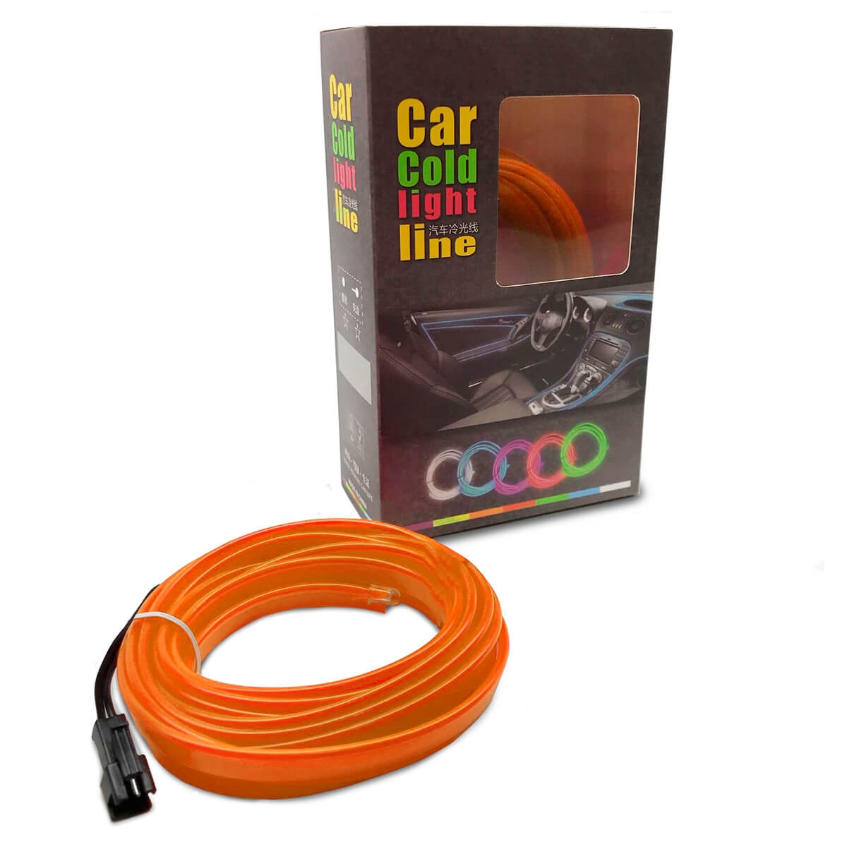 FITA LED NEON EL WIRE AMARELO 5 METROS VO6