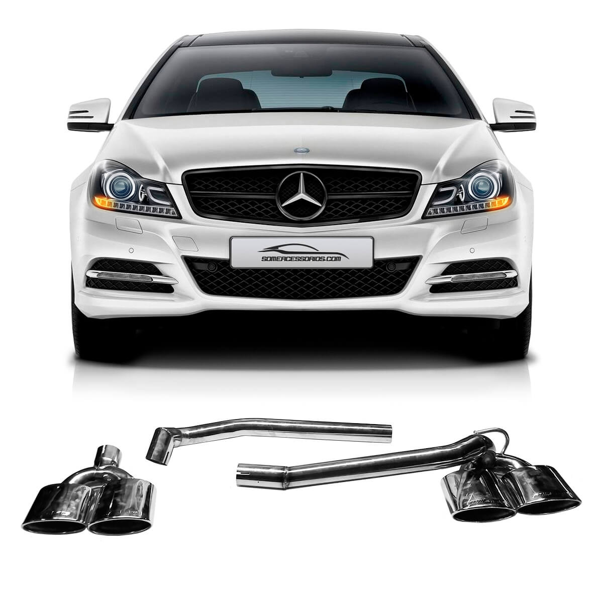 PONTEIRA ESCAPAMENTO MERCEDES CLASSE C W204 C180 C200 AMG Vo6