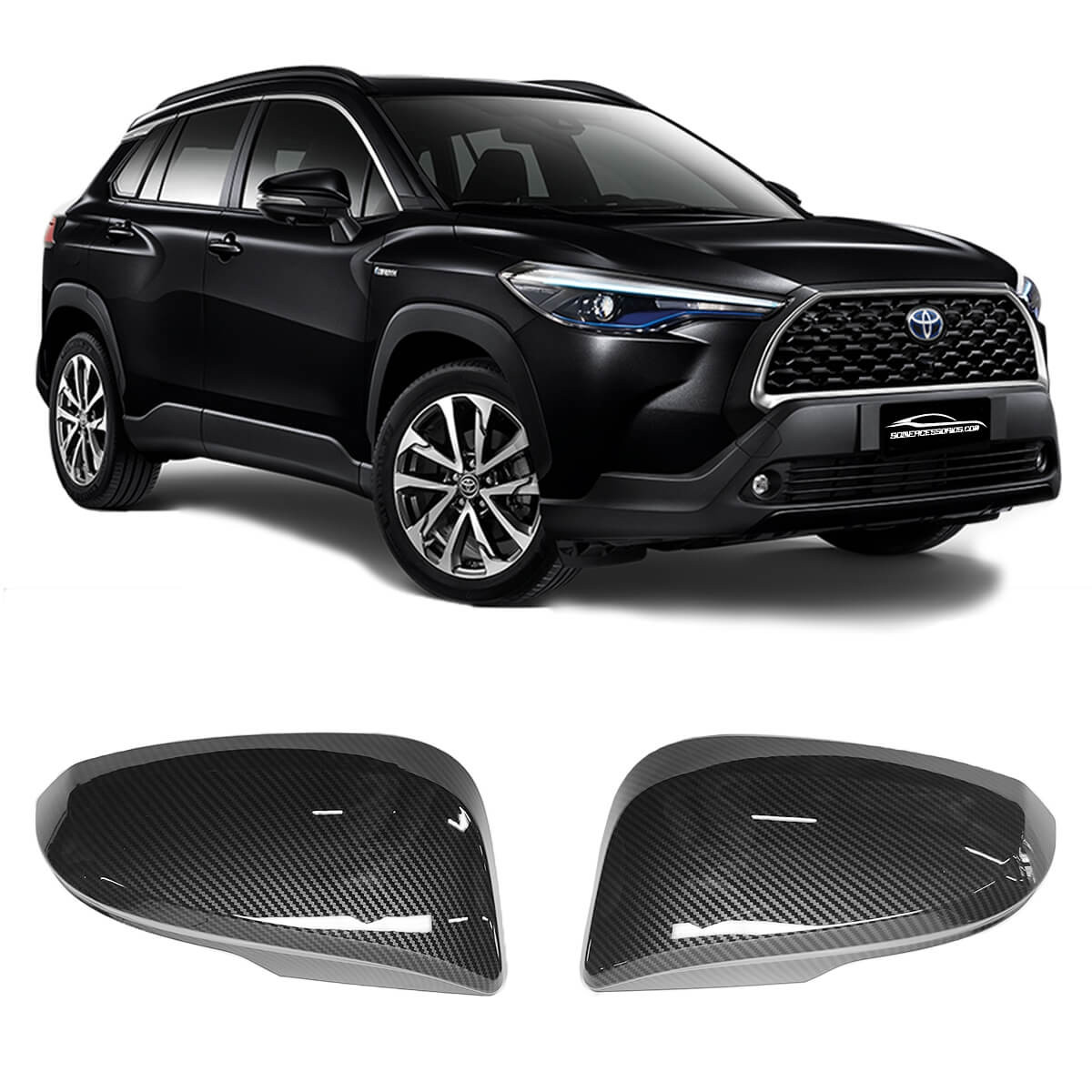 APLIQUE CAPA CARBONO RETROVISOR COROLLA CROSS Vo6