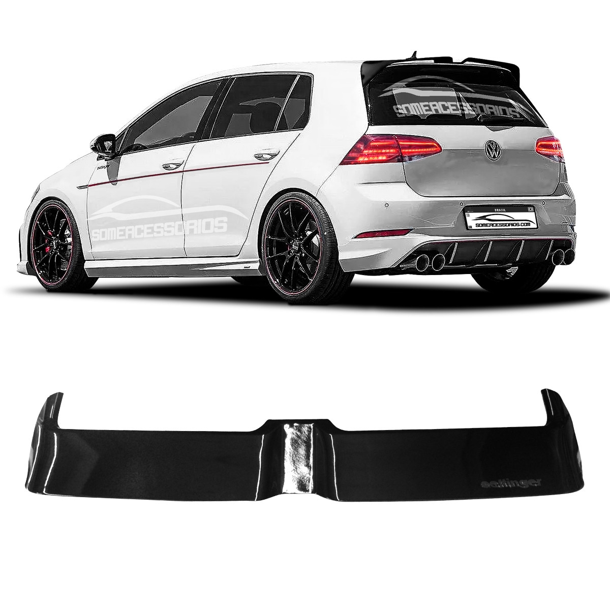 AEROFÓLIO DE TETO VW GOLF 7 MK7 OETTINGER BLACK PIANO VO6