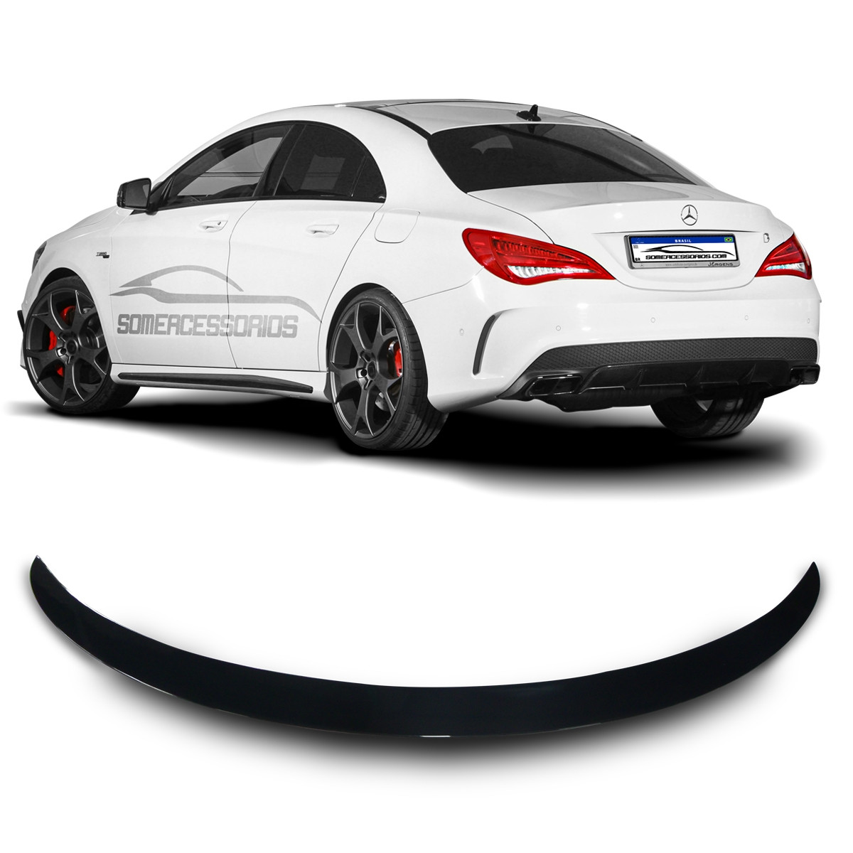 AEROFÓLIO TRASEIRO MERCEDES CLASSE CLA W117 BLACK PIANO Vo6