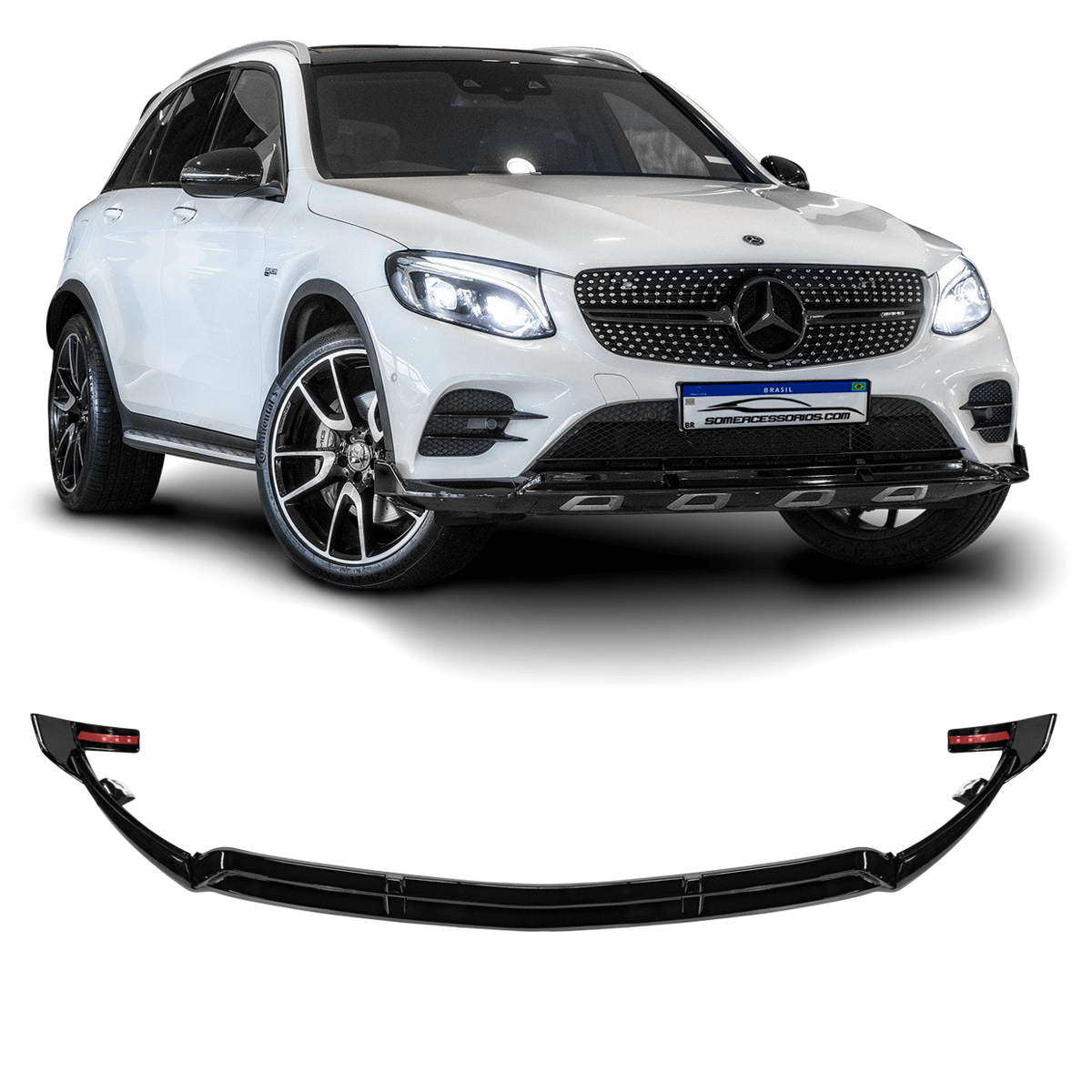 SPOILER SPORT DIANTEIRO MERCEDES GLC X253/C253 BLACK PIANO Vo6