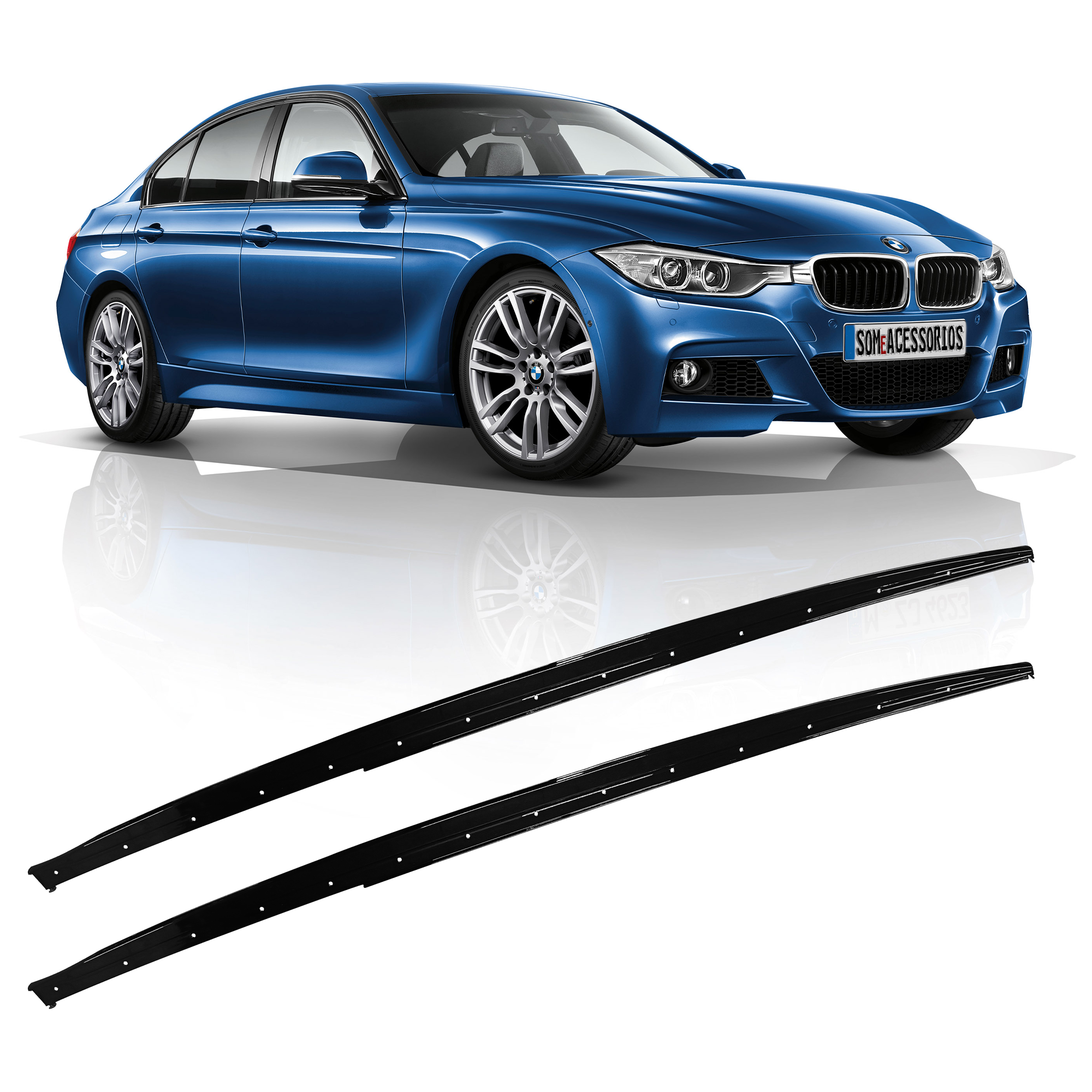 SPOILER LATERAL ESTILO M3 BMW F30 BLACK PIANO Vo6