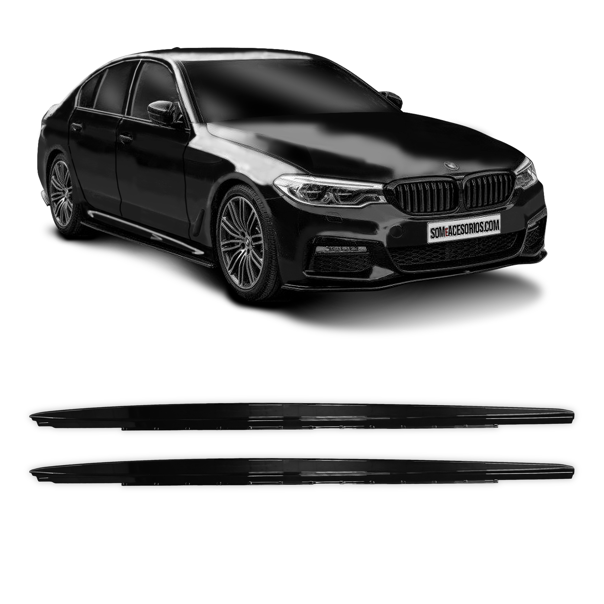 SPOILER LATERAL BMW G30 BLACK PIANO Vo6