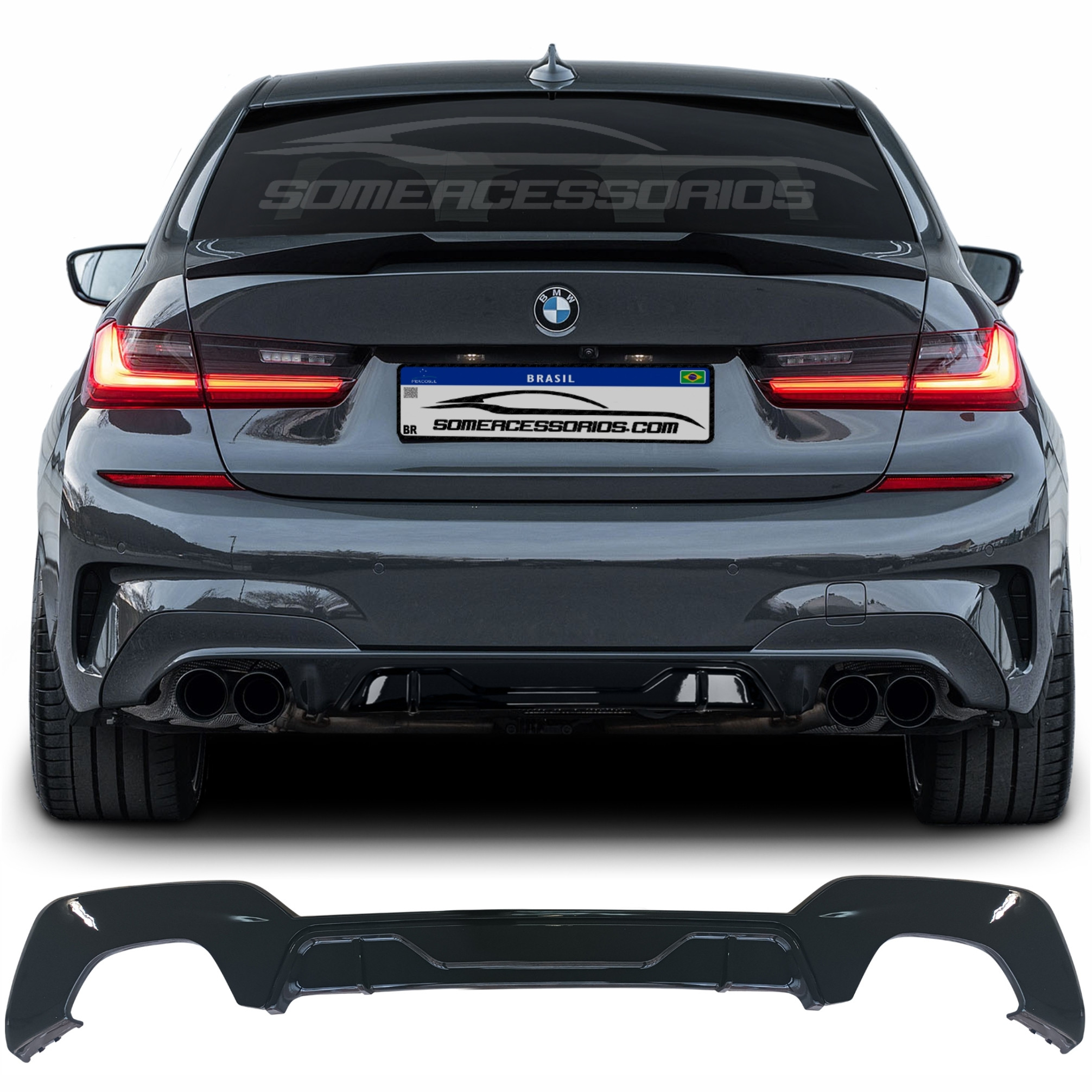 SPOILER TRASEIRO  MODELO SPORT BMW G20 BLACK PIANO Vo6