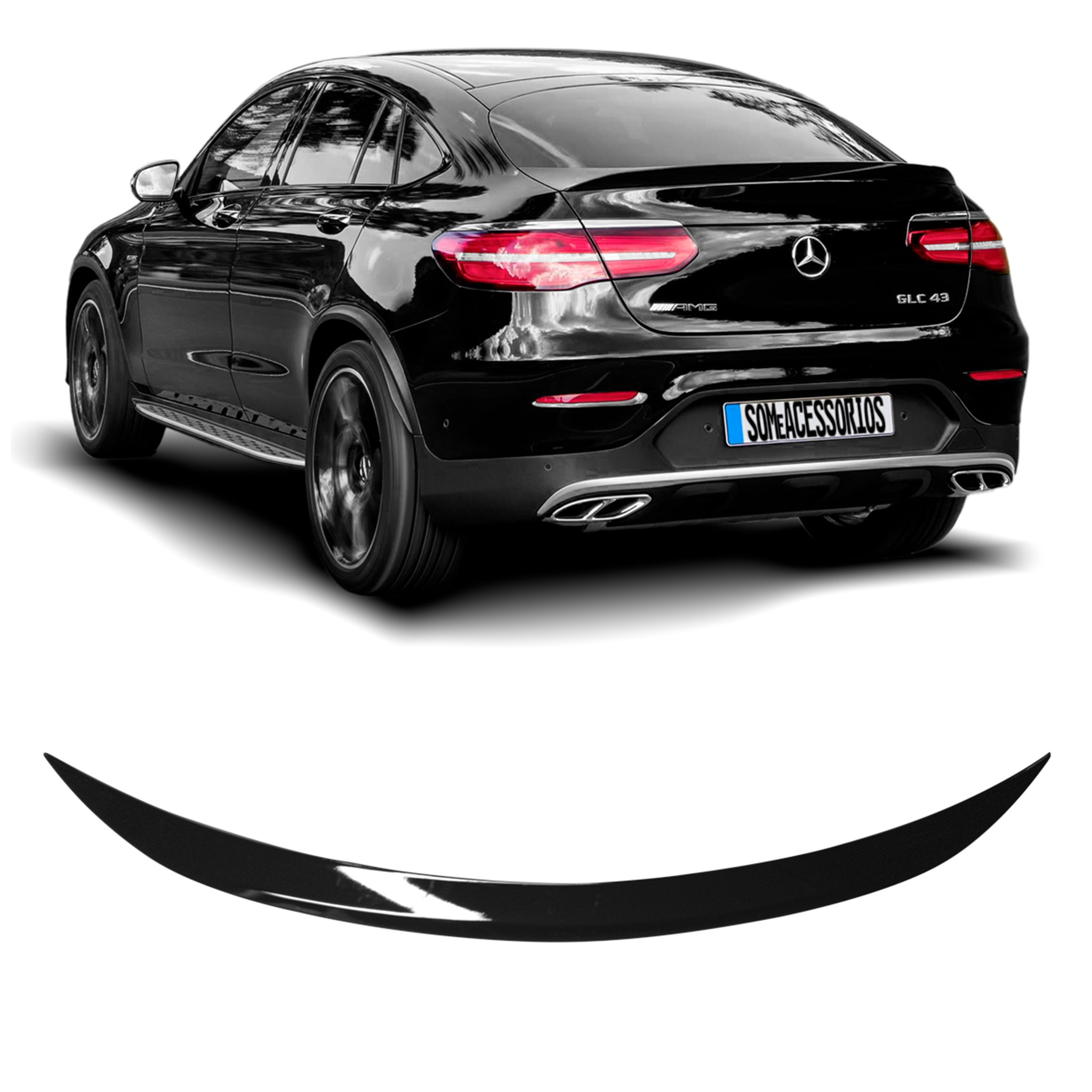 AEROFÓLIO TRASEIRO MERCEDES GLE COUPÈ C292 BLACK PIANO Vo6