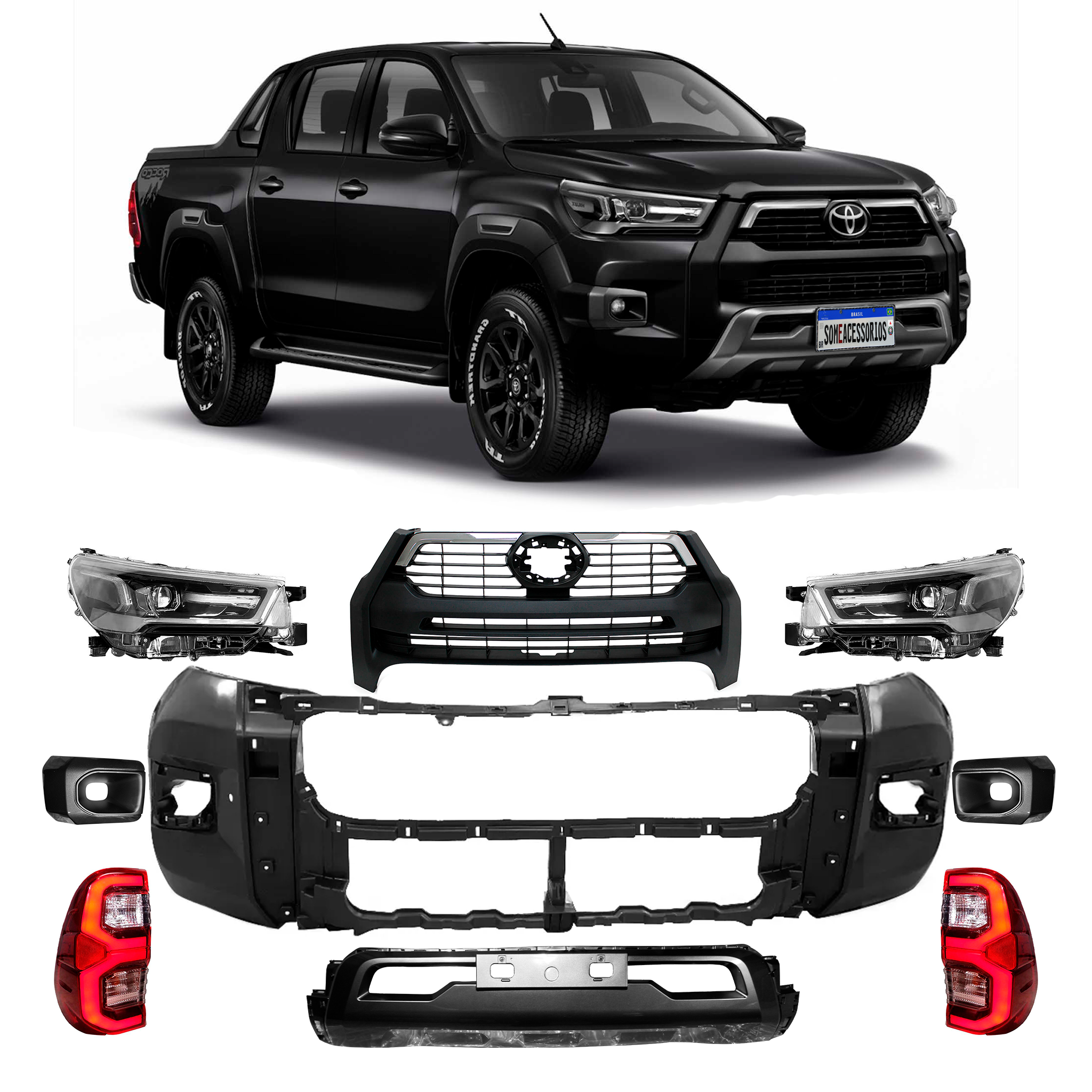 BODY KIT TRANSFORMAÇÃO TOYOTA HILUX ROCCO Vo6