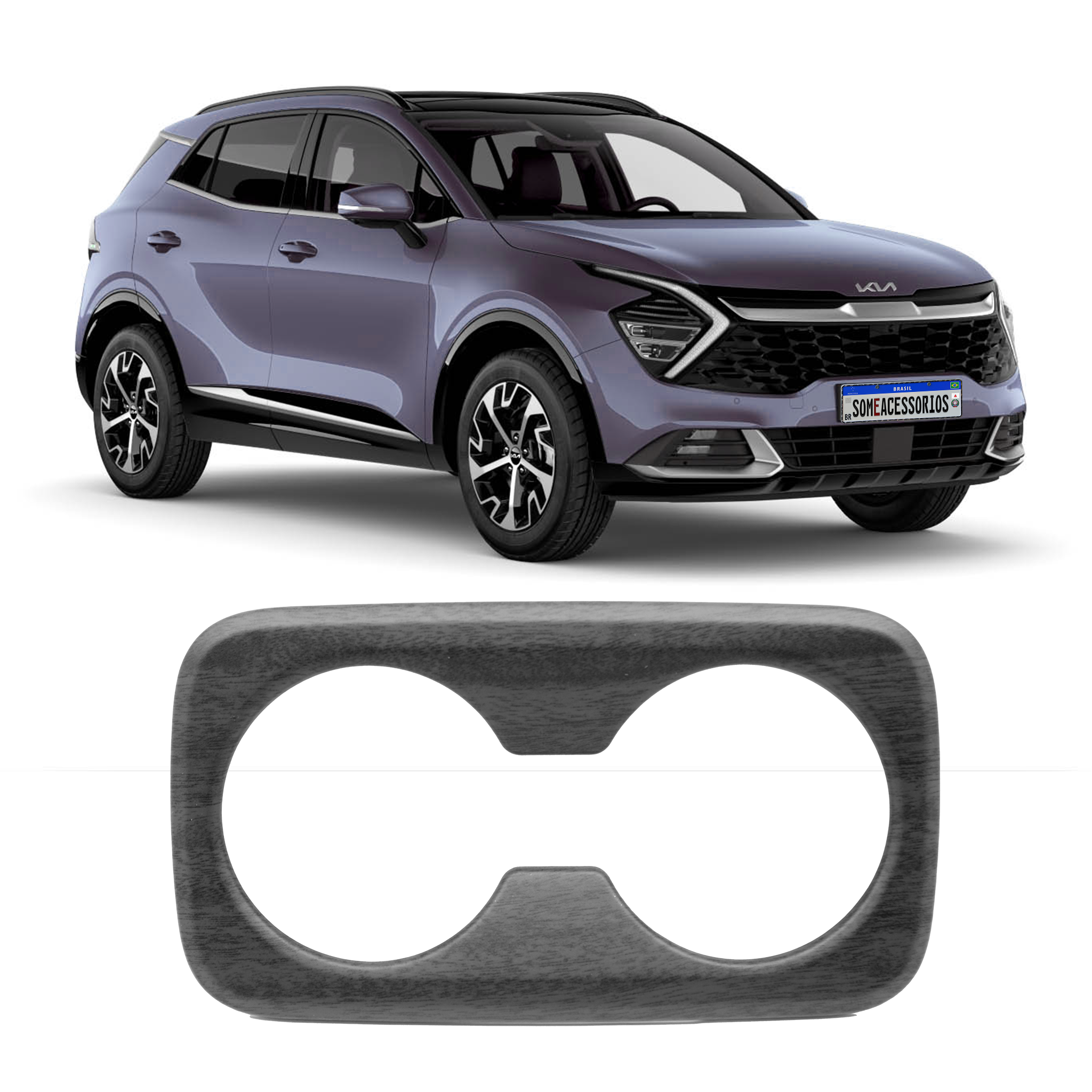 APLIQUE PORTA-COPOS KIA SPORTAGE AMADEIRADO Vo6