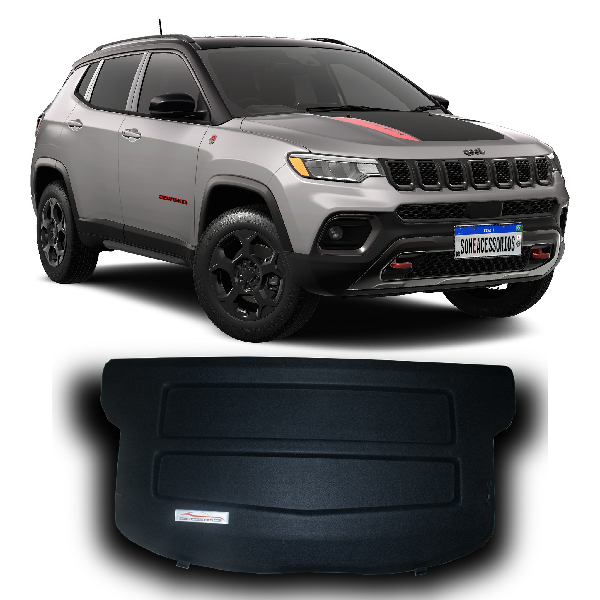 TAMPÃO BAGAGITO TRASEIRO JEEP COMPASS Vo6 