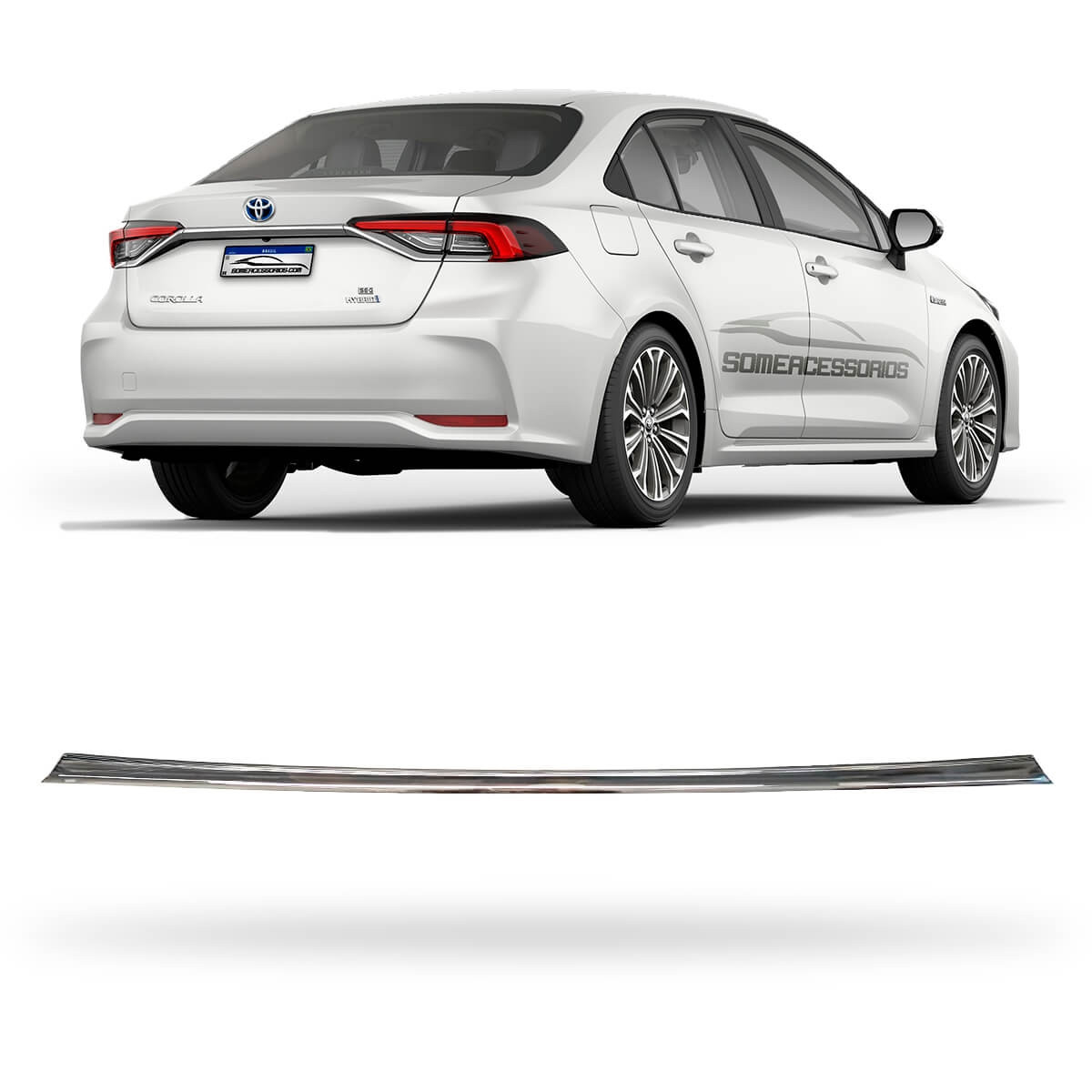 APLIQUE TRASEIRO REAR BUMPER TOYOTA COROLLA CROMADO Vo6