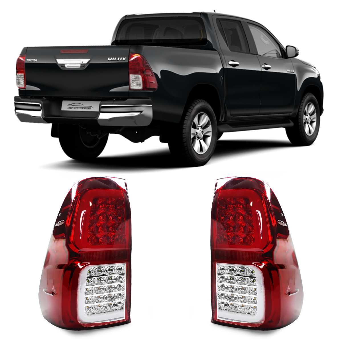 LANTERNA LED TOYOTA HILLUX ESPORTIVO 18 A 21 PAR VO6
