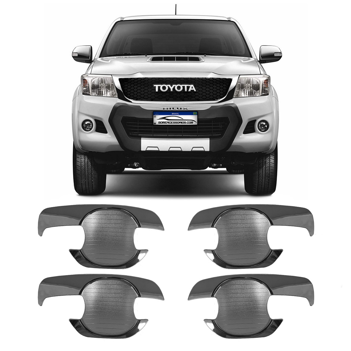 APLIQUE CONCHA MAÇANETA TOYOTA HILUX CROMADO Vo6
