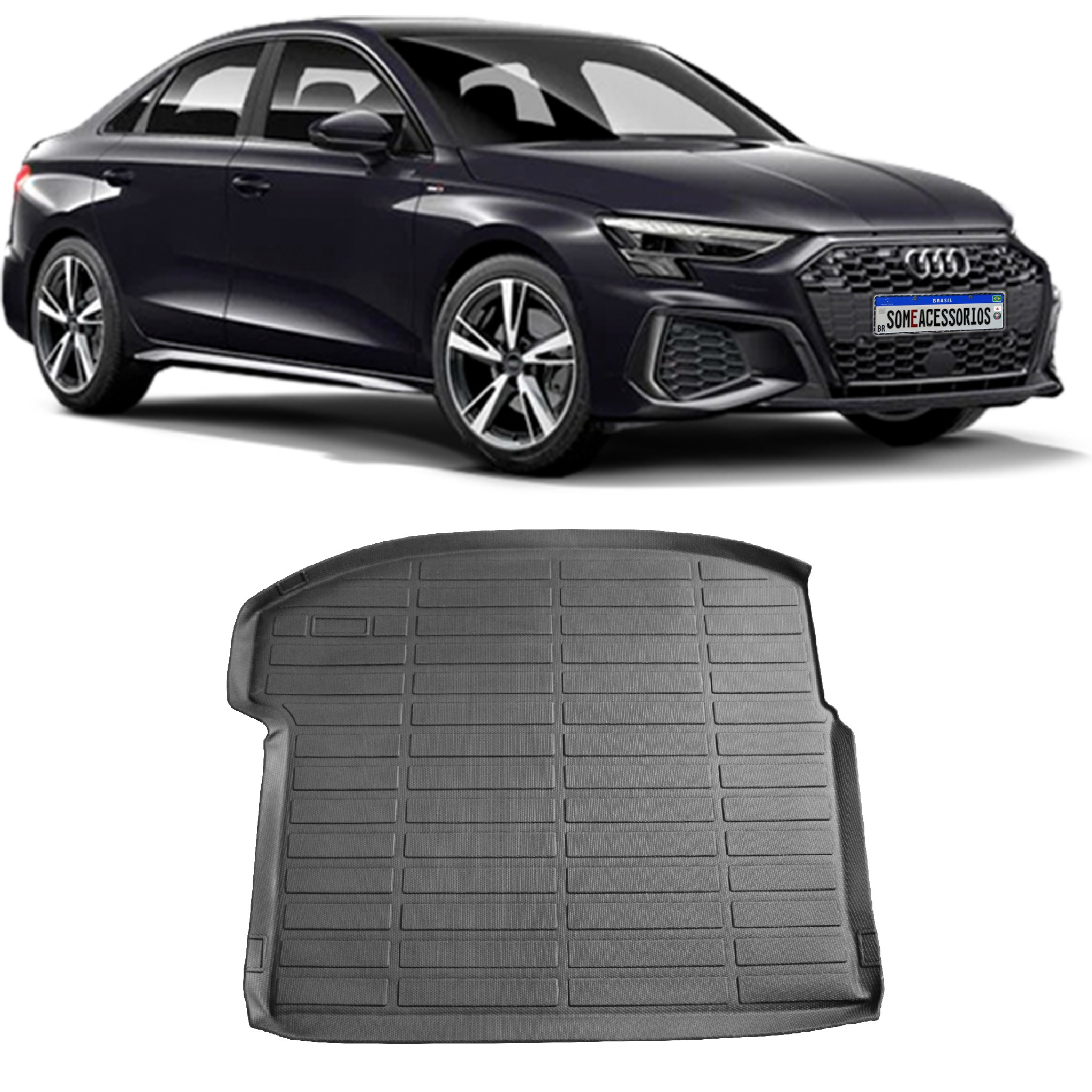 TAPETE PORTA MALAS BANDEJA AUDI A3 SEDAN EMBORRACHADO Vo6