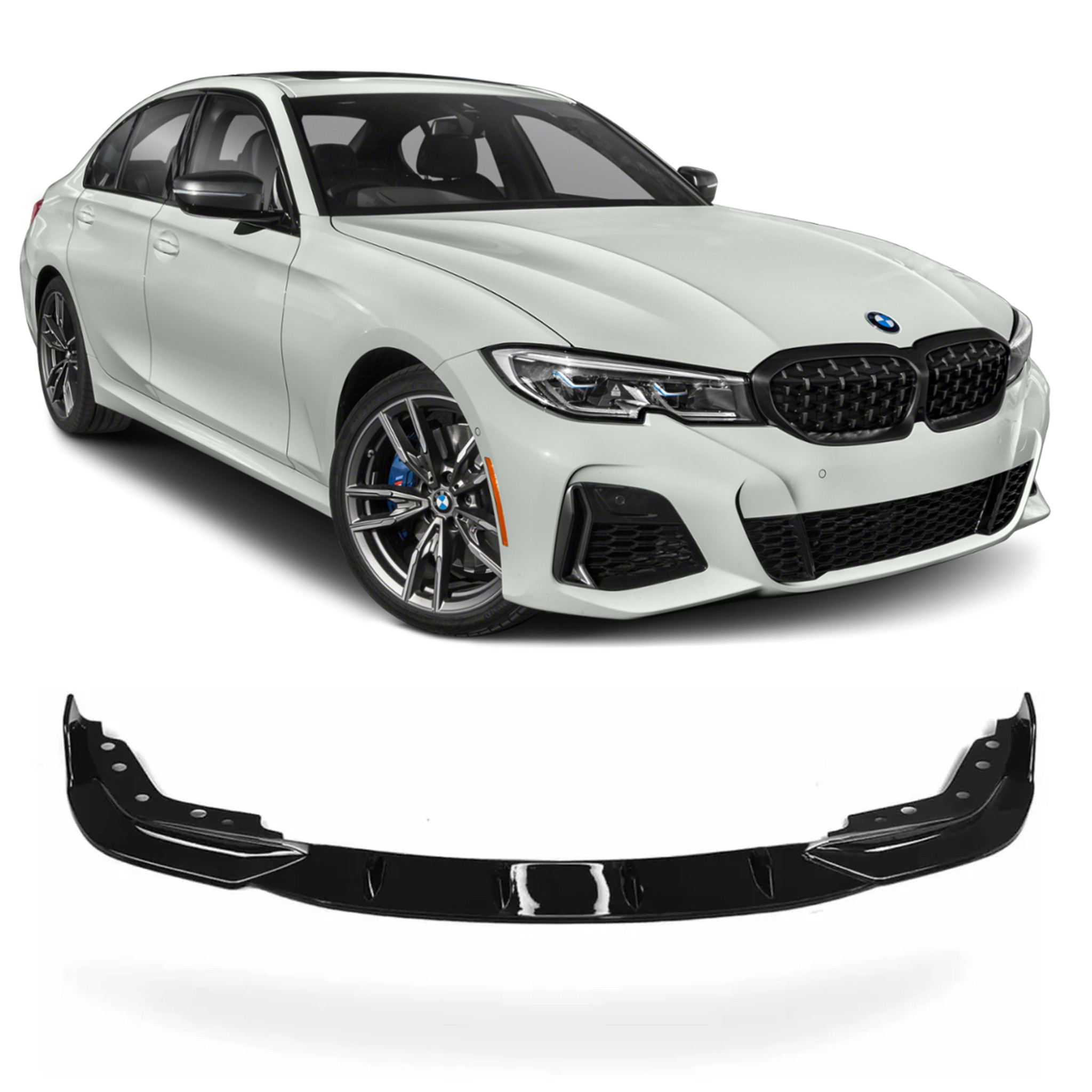 SPOILER DIANTEIRO BMW G20 M-TECH BLACK PIANO Vo6 