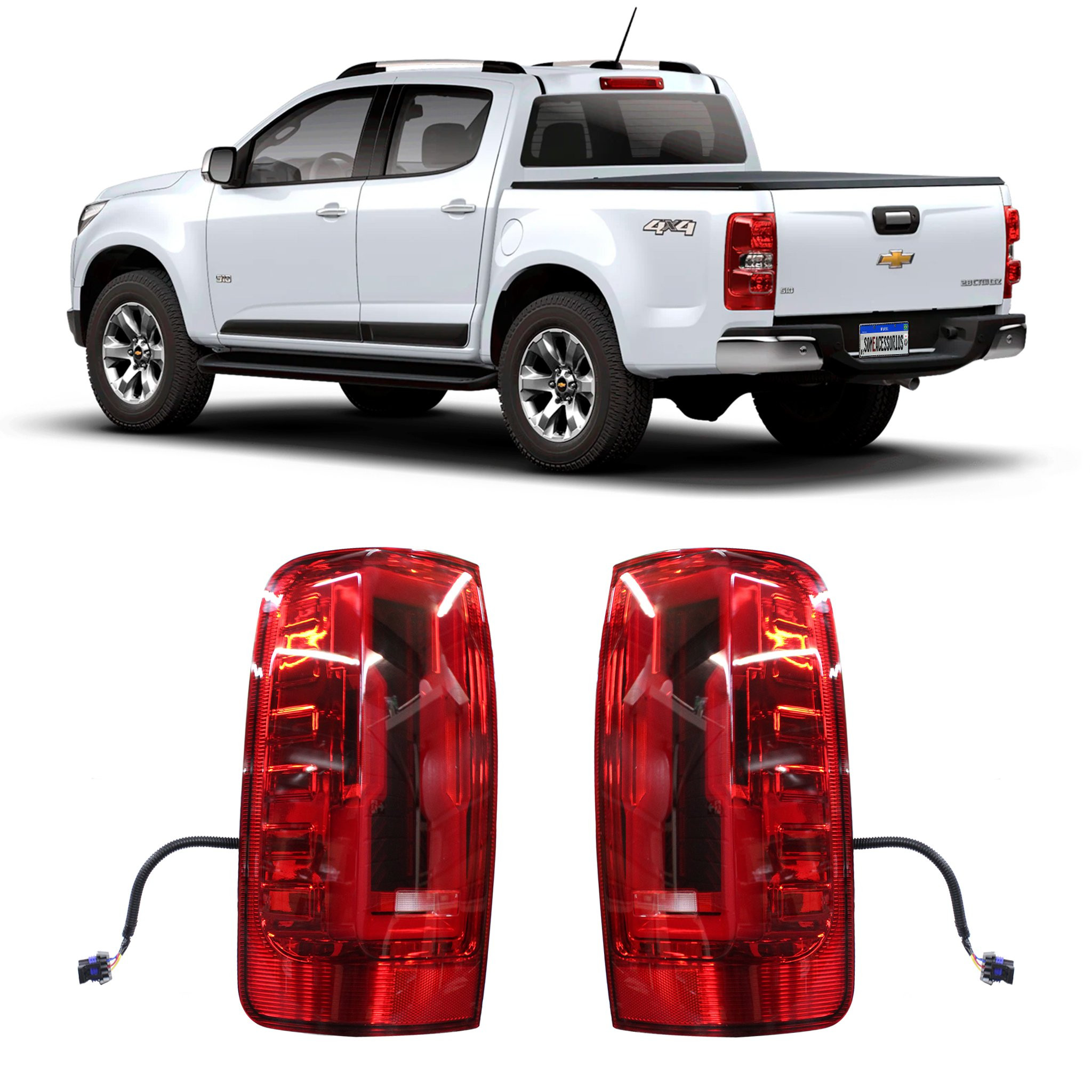 LANTERNA CHEVROLET S10 COLORADO FULL LED PLUG AND PLAY Vo6