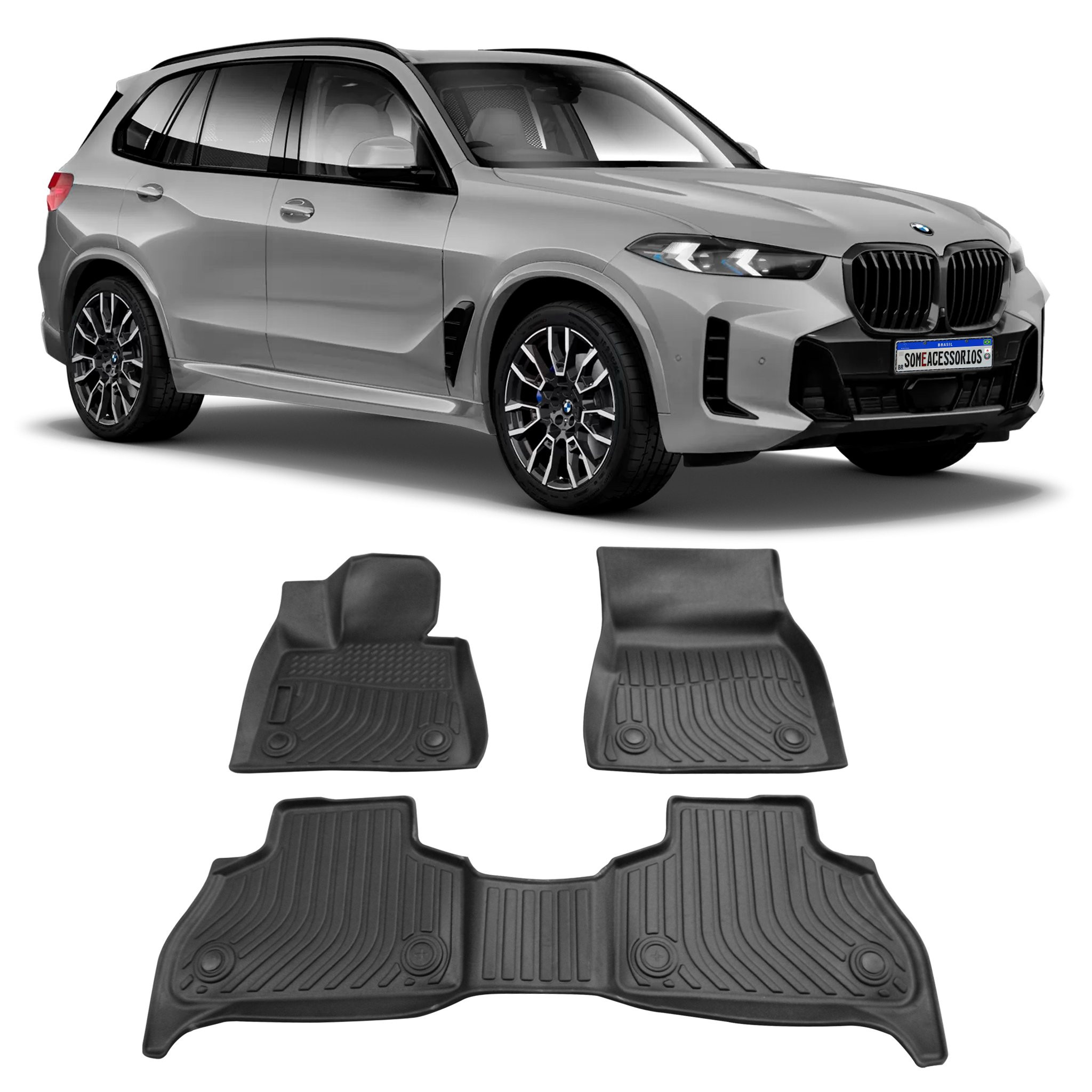 JOGO TAPETE BANDEJA INTERNO BMW X5 G05 EMBORRACHADO Vo6