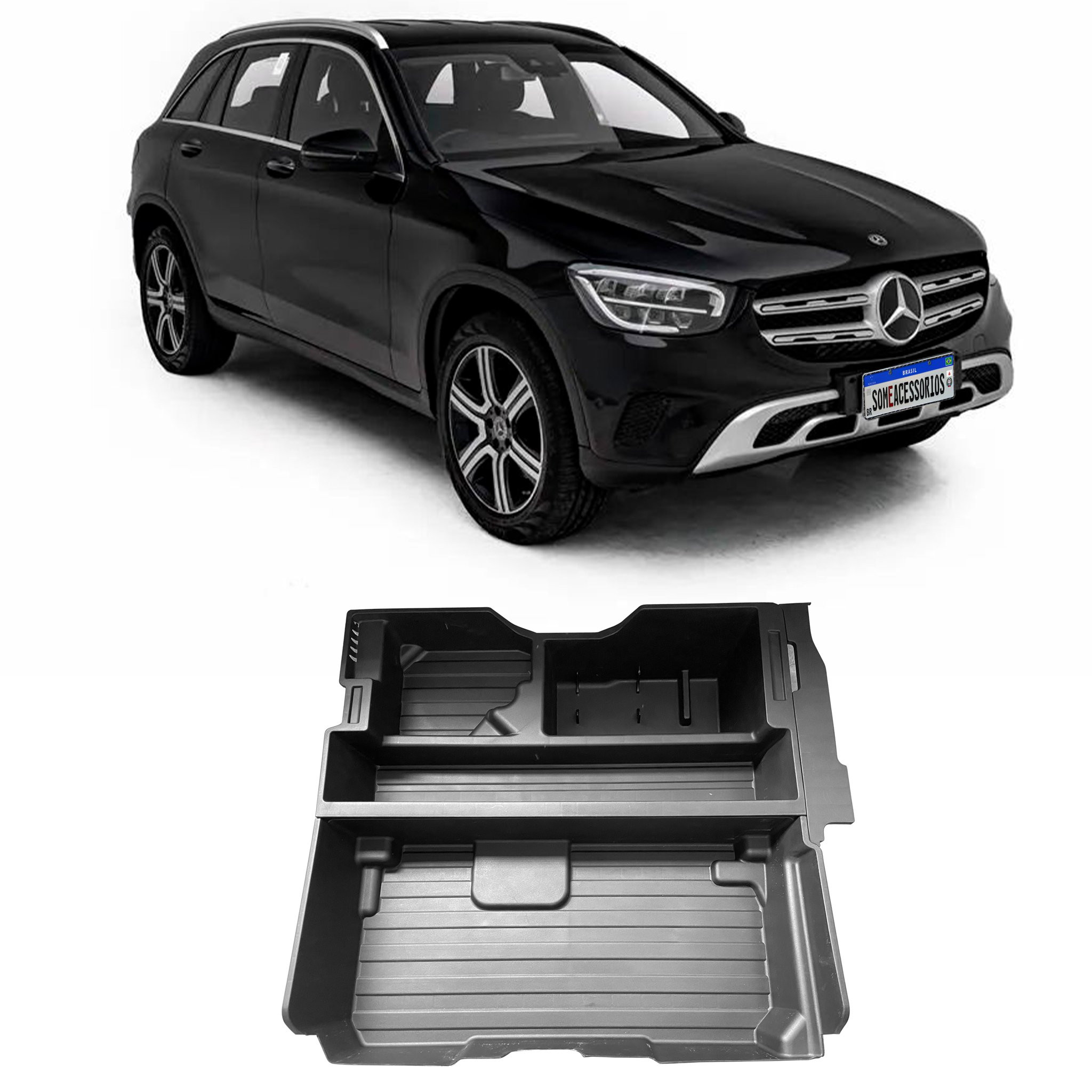 CAIXA ORGANIZADORA PORTA MALAS MERCEDES BENZ GLC PRETO Vo6