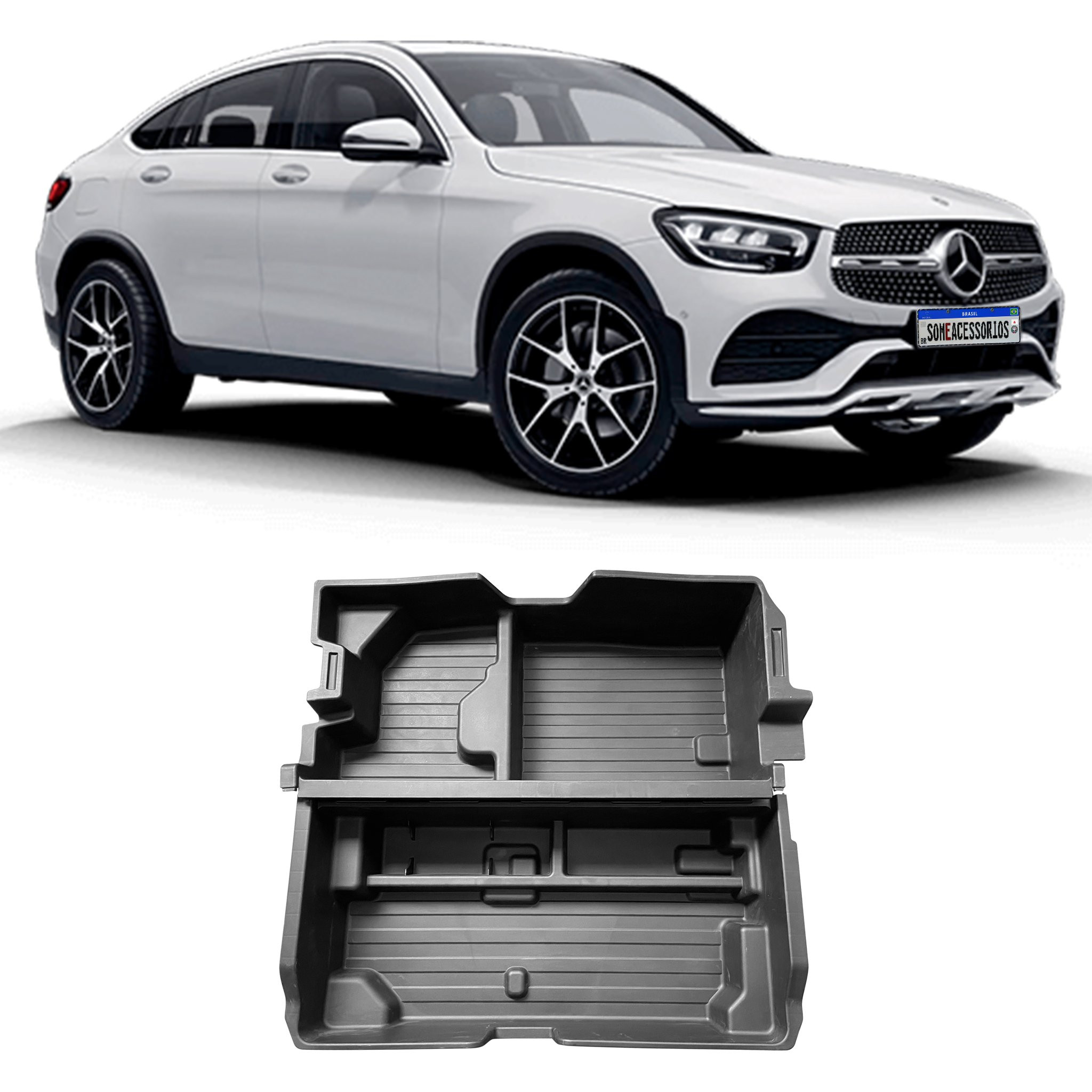 CAIXA ORGANIZADORA PORTA MALAS MERCEDES BENZ GLC COUPE PRETO Vo6