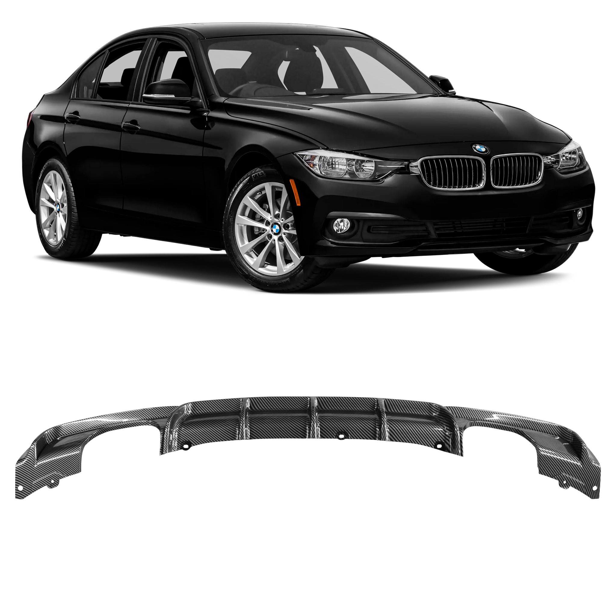 DIFUSOR TRASEIRO BMW SÉRIE 3 F30 F35 FIBRA DE CARBONO Vo6