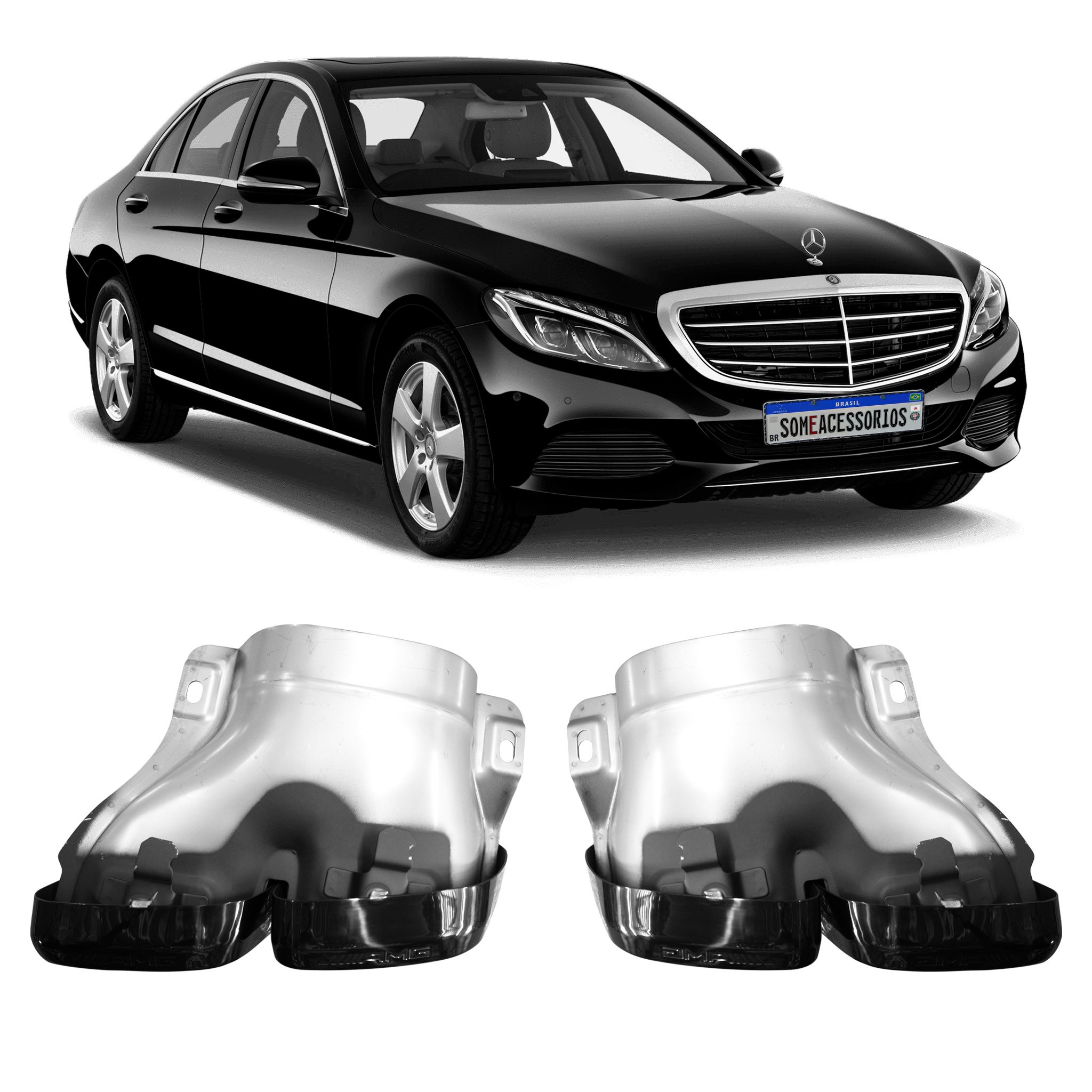 PAR PONTEIRA ESCAPAMENTO MERCEDES CLASSE C W205 Vo6