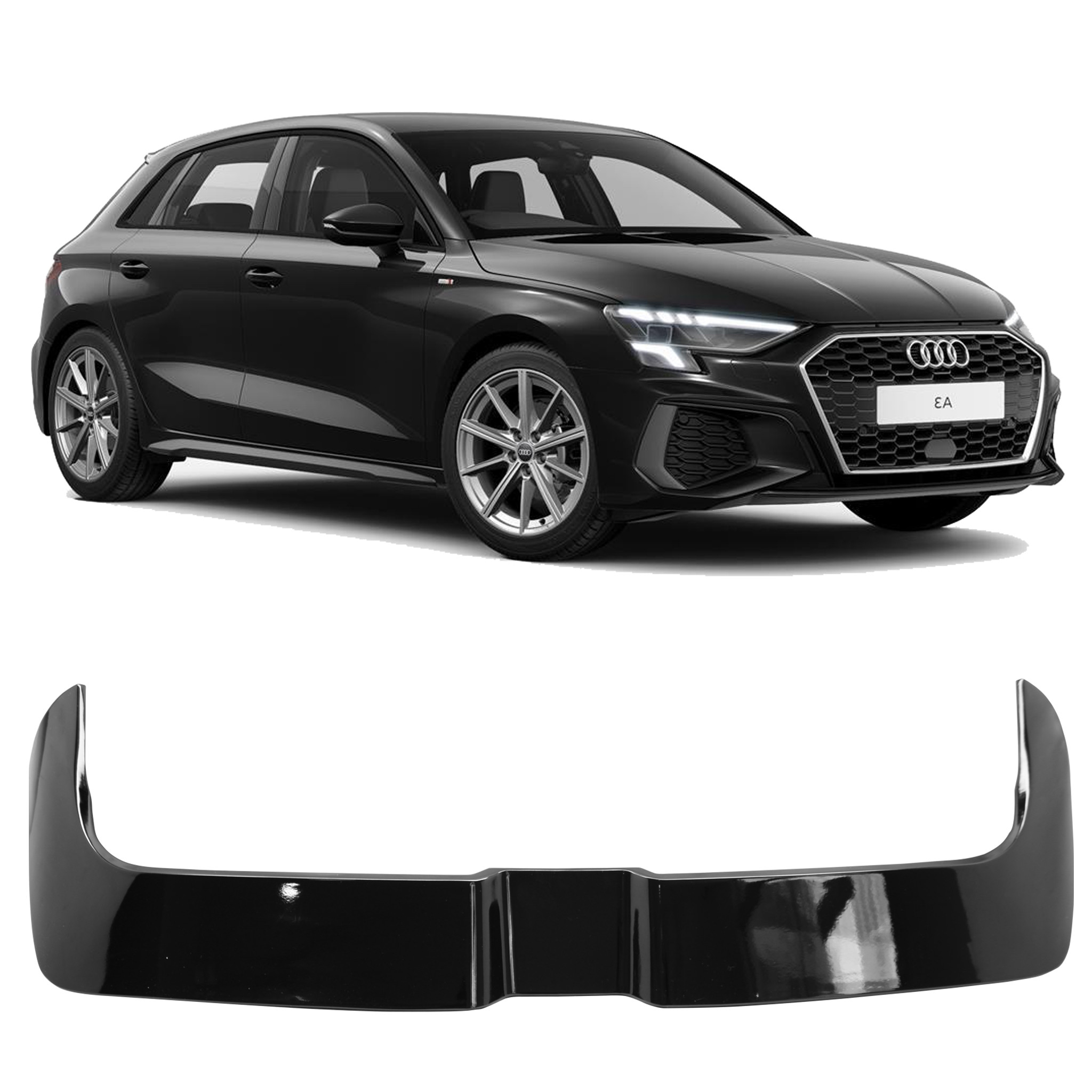 AEROFOLIO TRASEIRO AUDI A3 HATCBACK EM BLACK PIANO VO6