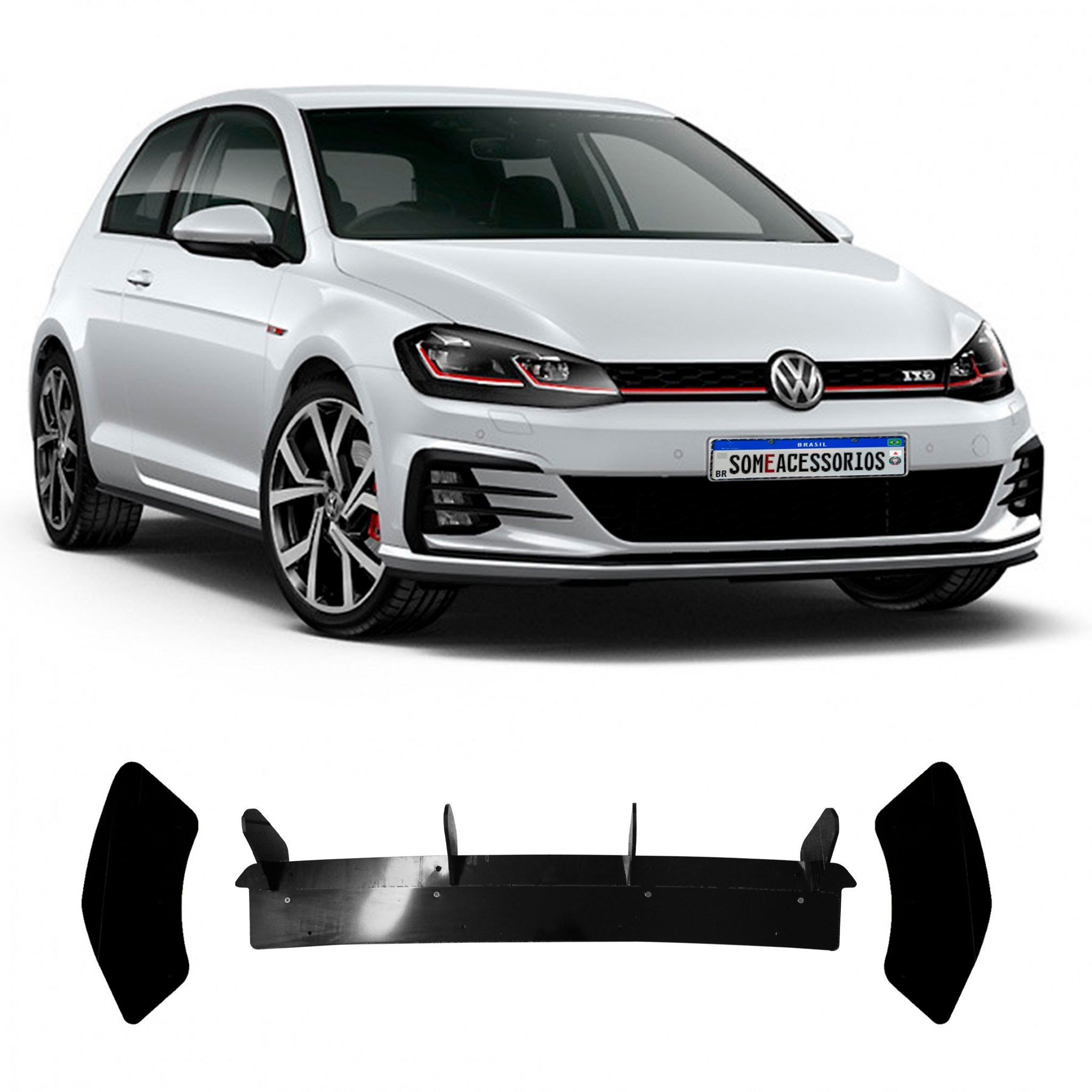 DIFUSOR TRASEIRO VW GOLF 7 GTI BLACK PIANO Vo6 