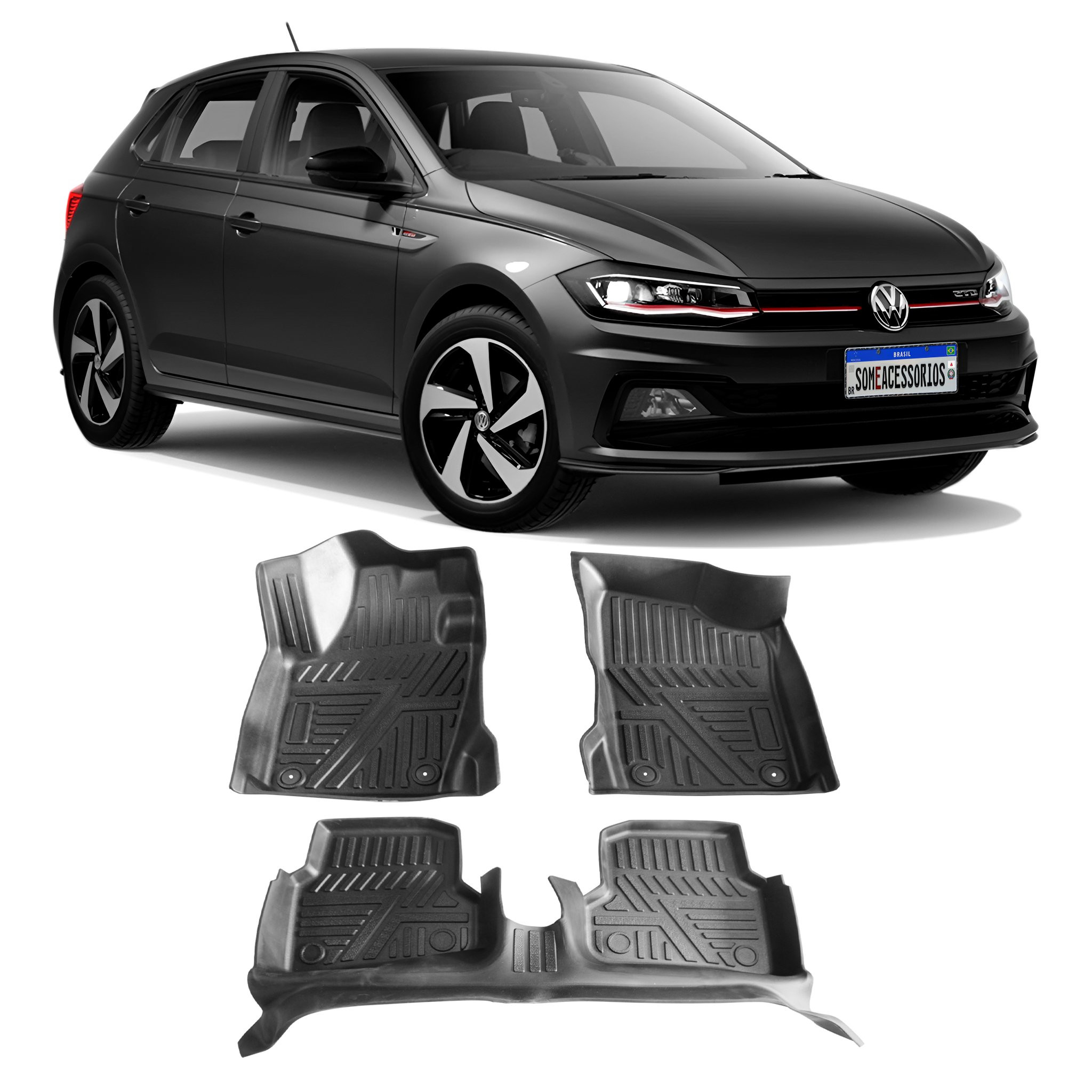 JOGO DE TAPETE INTERNO VW POLO MODELO BANDEJA Vo6