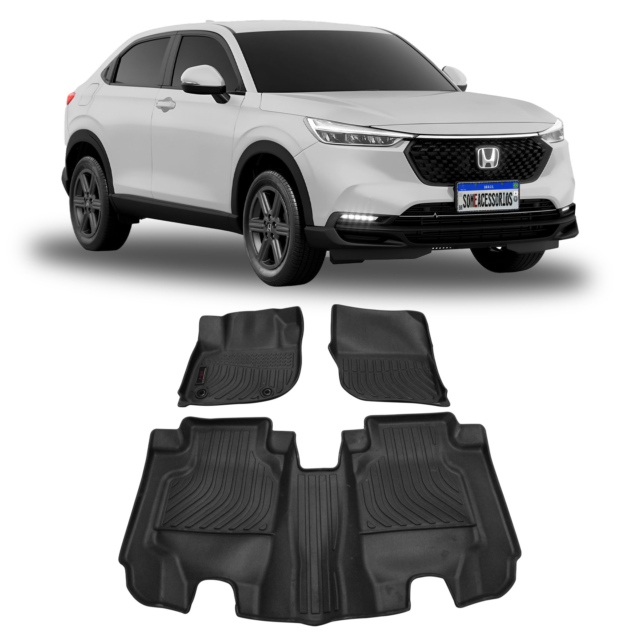 JOGO TAPETE INTERNO HONDA HRV EMBORRACHADO Vo6