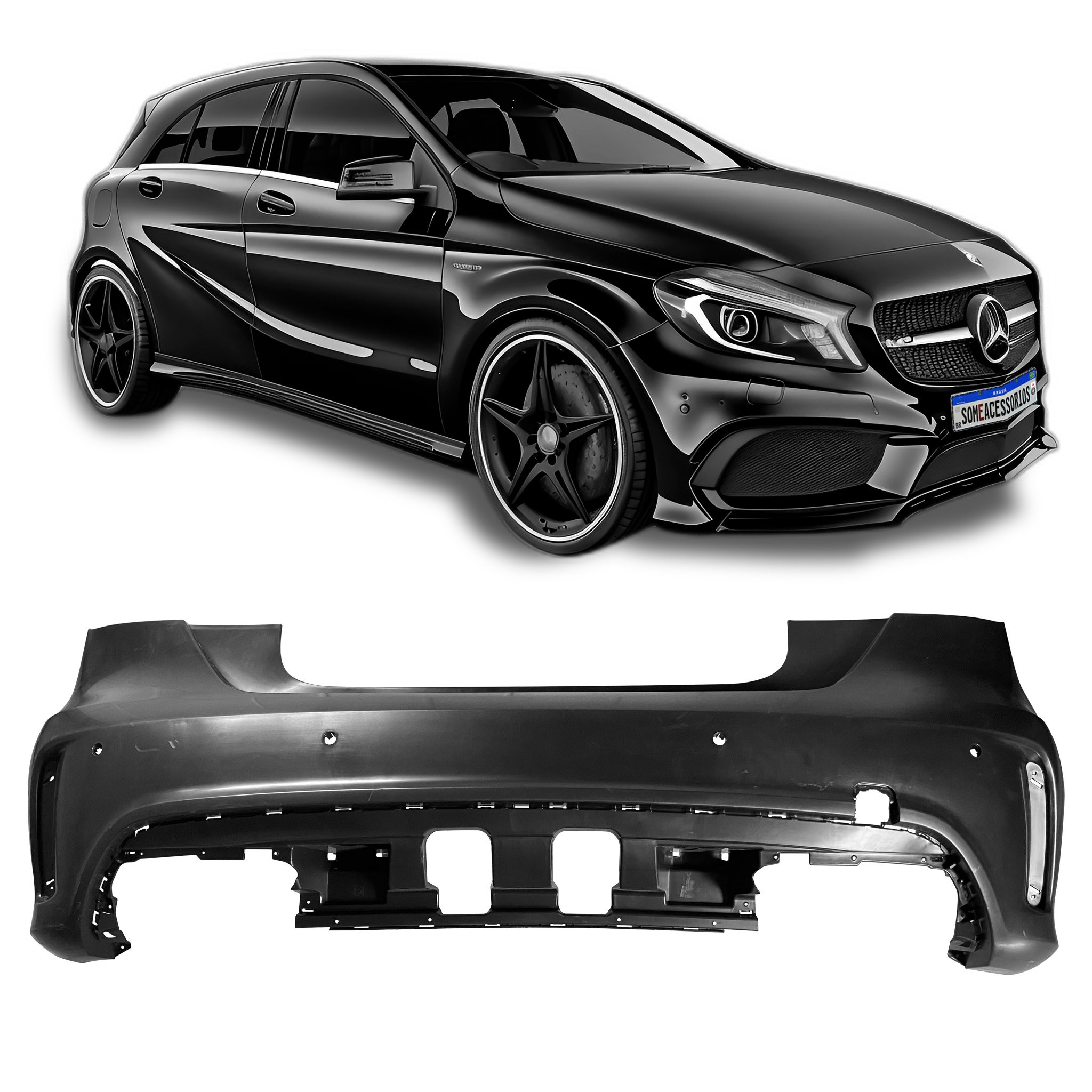 PARA-CHOQUE TRASEIRO MERCEDES BENZ CLASSE A W176 Vo6