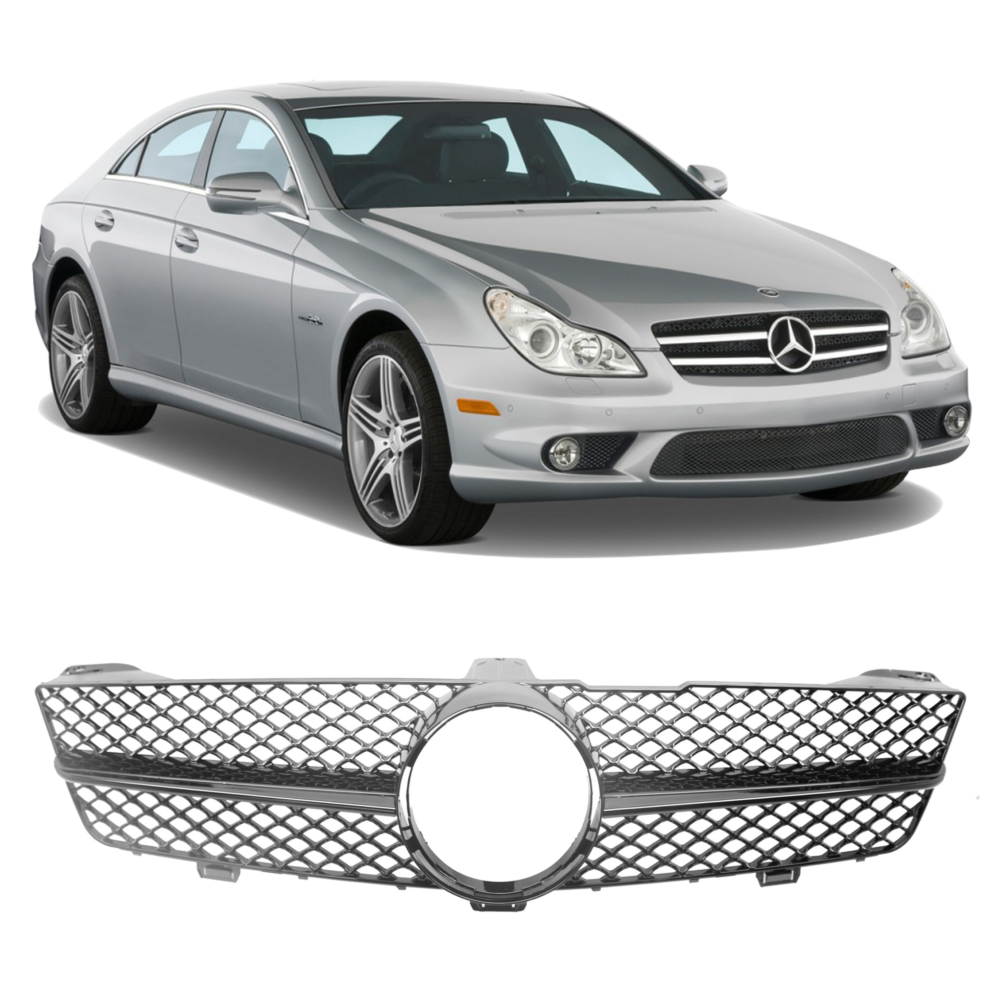 GRADE DIANTEIRA MERCEDES BENZ CLS W219 AMG  BLACK PIANO Vo6