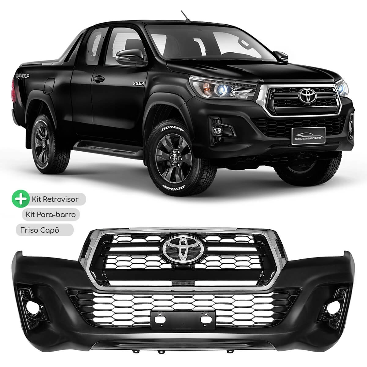 KIT TRANSFORMAÇÃO TOYOTA HILUX REVO 16’ EM ROCCO 2019 TRD