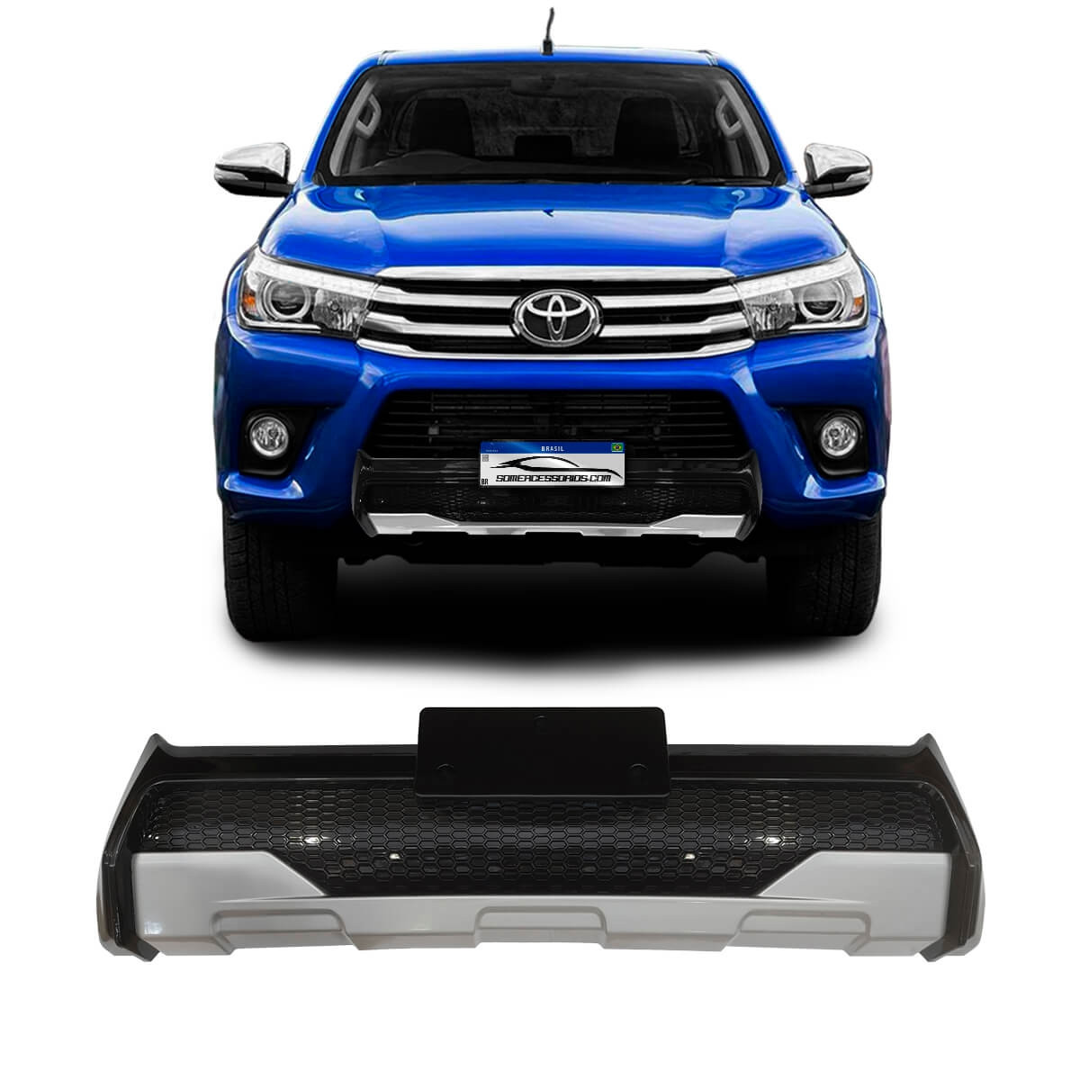 FRONT BUMPER DIANTEIRO TOYOTA HILUX REVO CROMADO Vo6