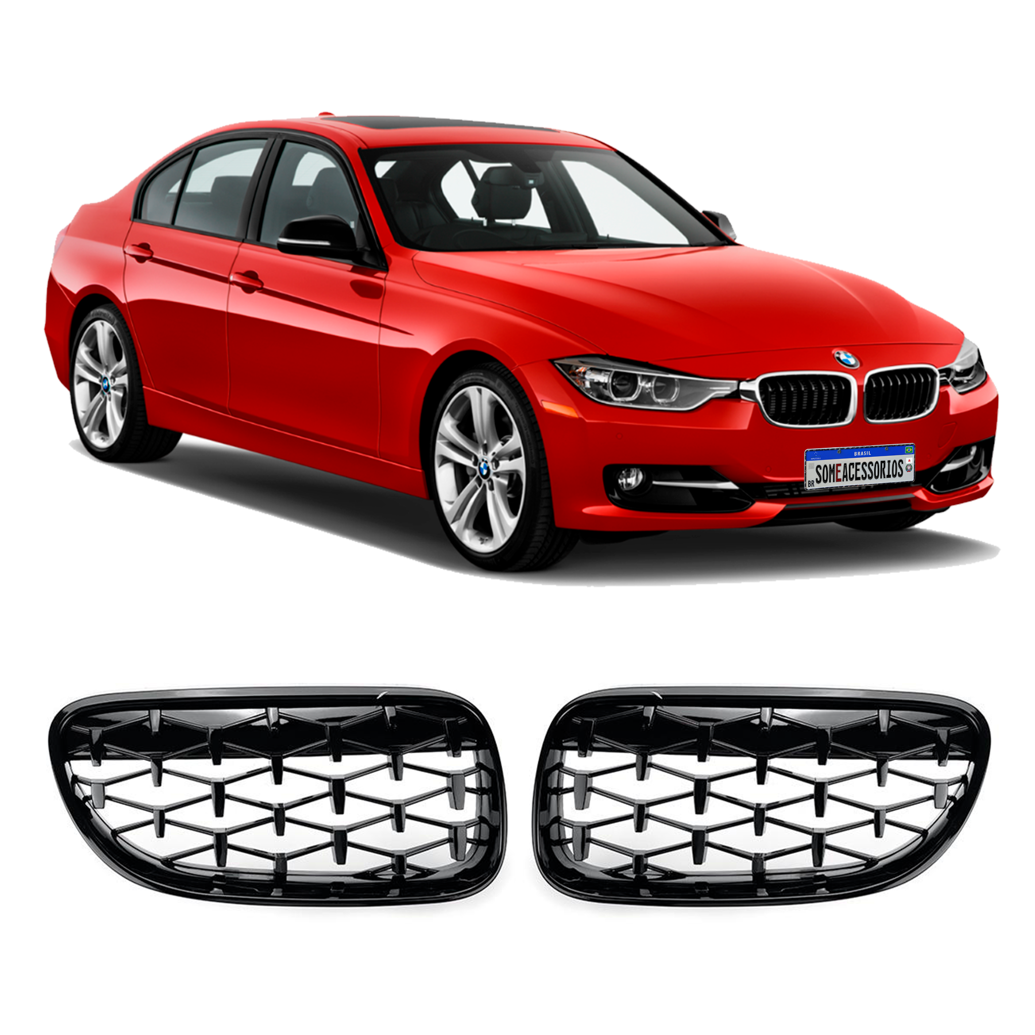 GRADE BMW SÉRIE 3 F30 320i 330i DIAMOND FULL BLACK Vo6