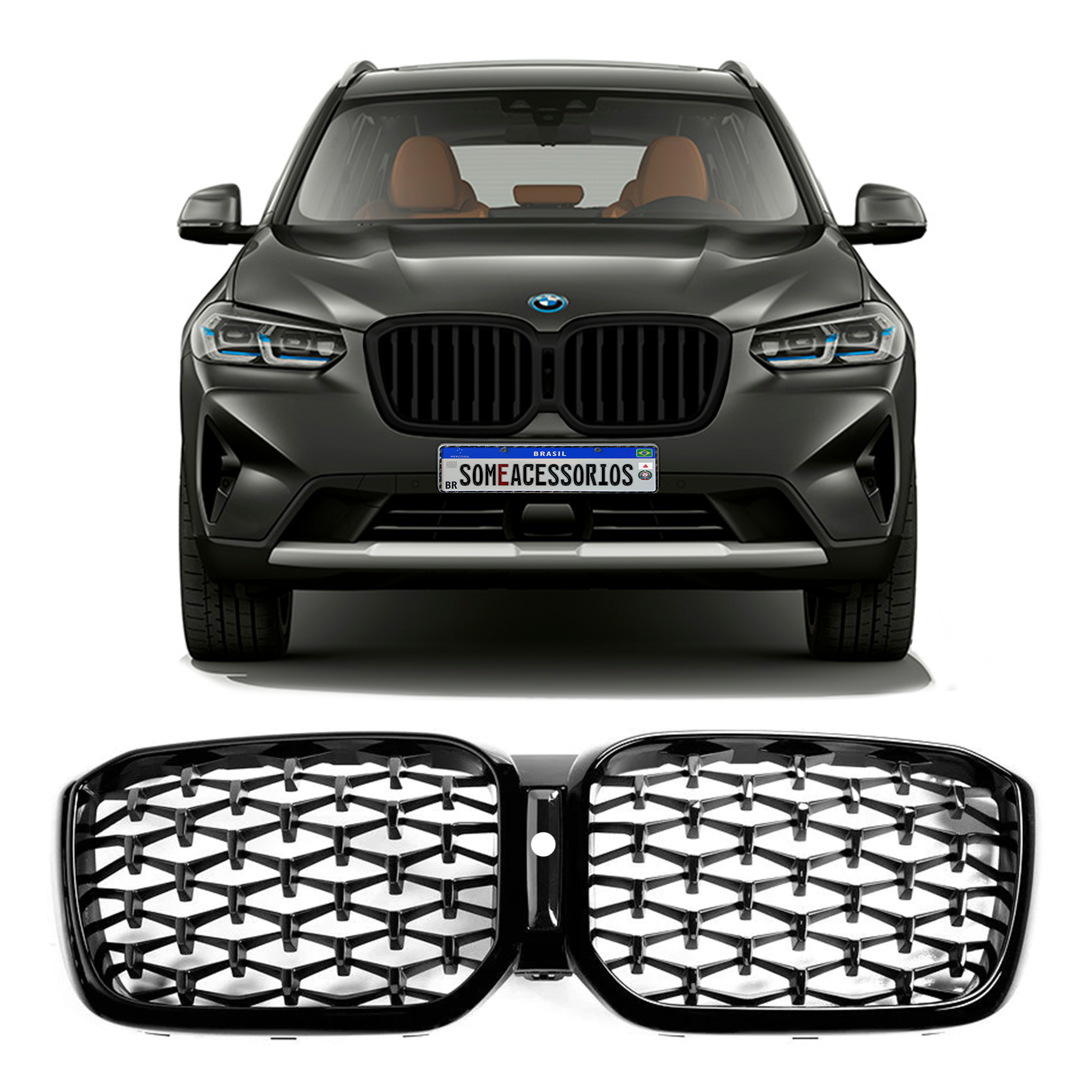GRADE BMW X3 X4 G01 G02 DIAMOND METEOR BLACK PIANO VO6
