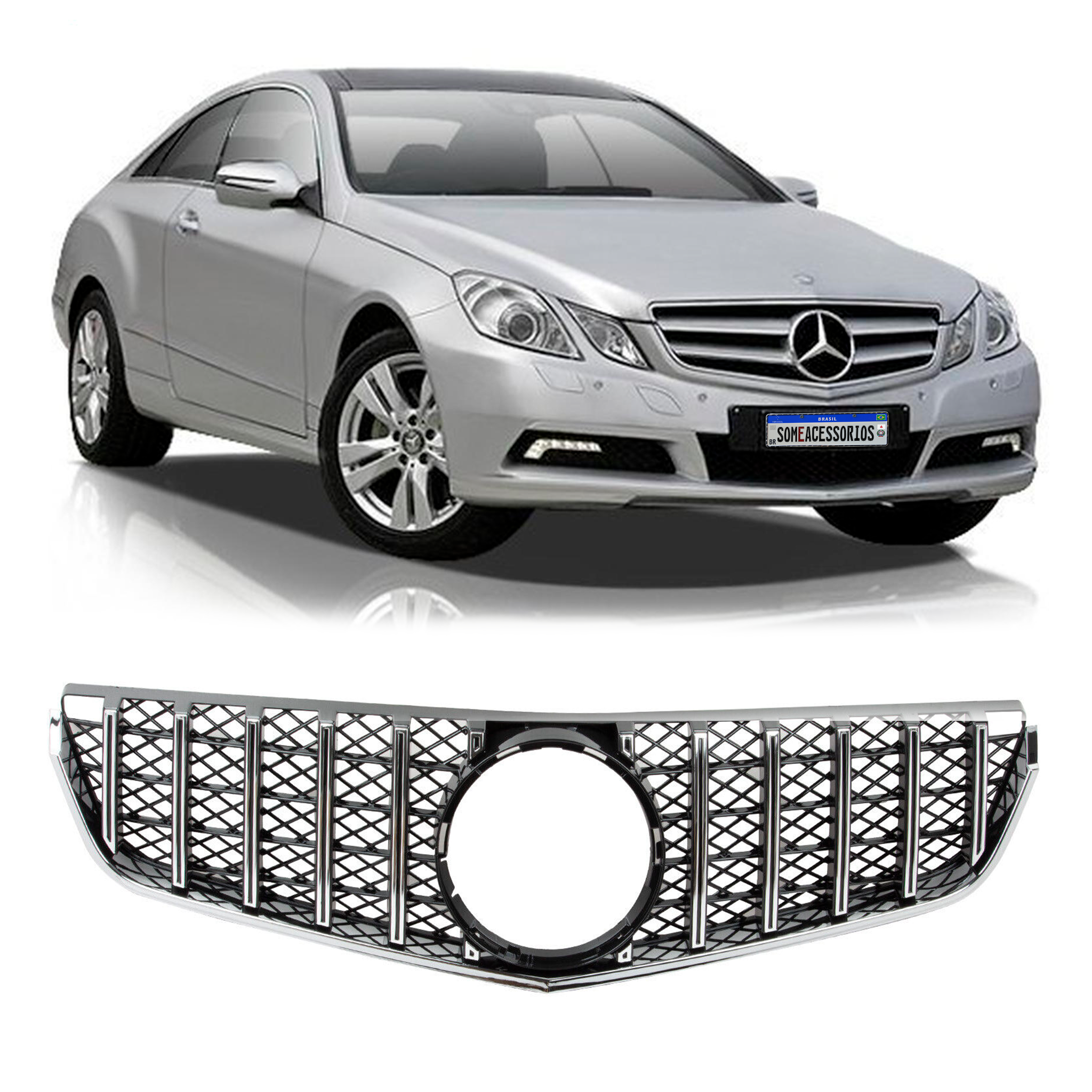 GRADE MERCEDES CLASSE E W207 E250 E300 GTR AMG CROMADO Vo6