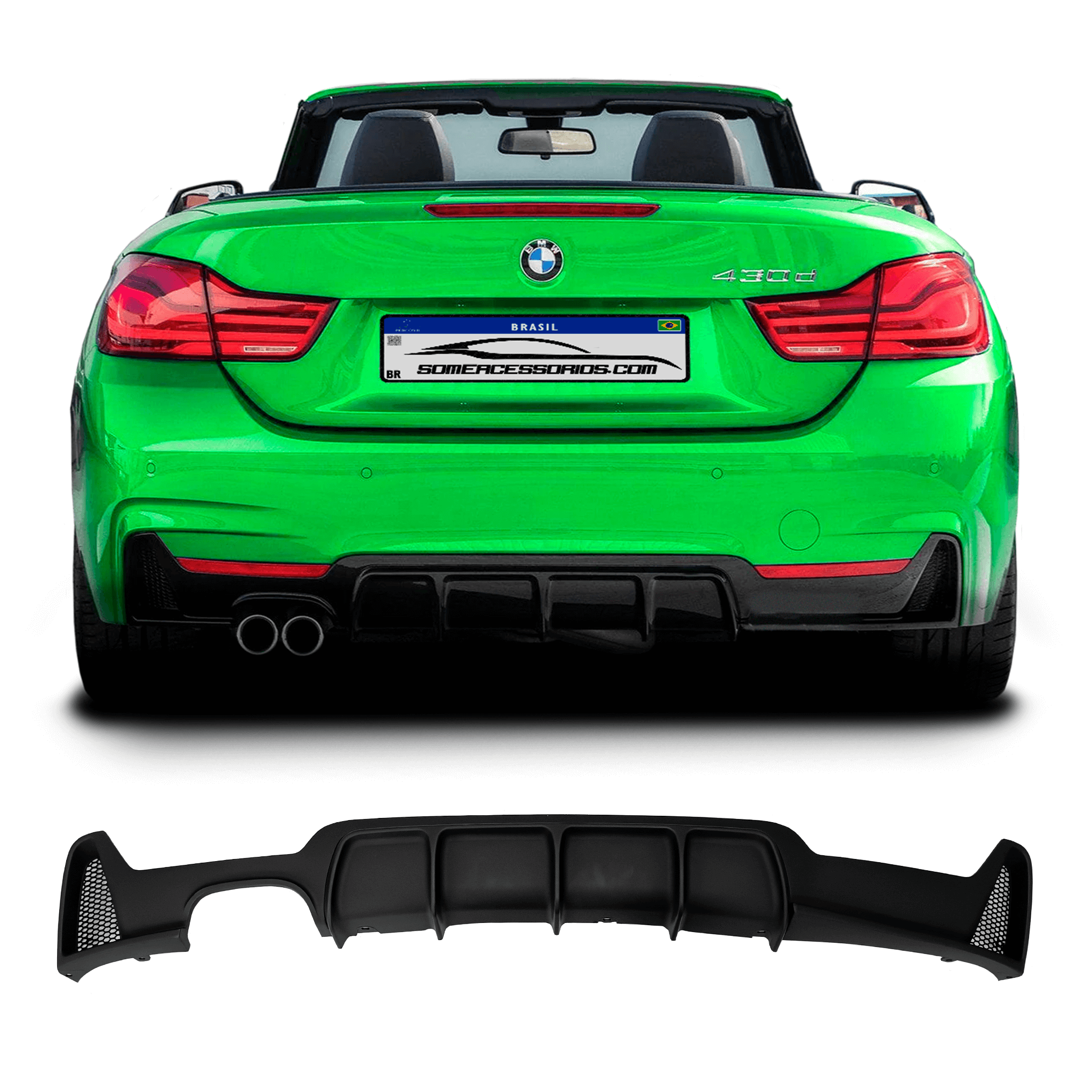 SPOILER DIFUSOR TRASEIRO BMW SÉRIE 4 F32 M-SPORT DUPLO FOSCO Vo6