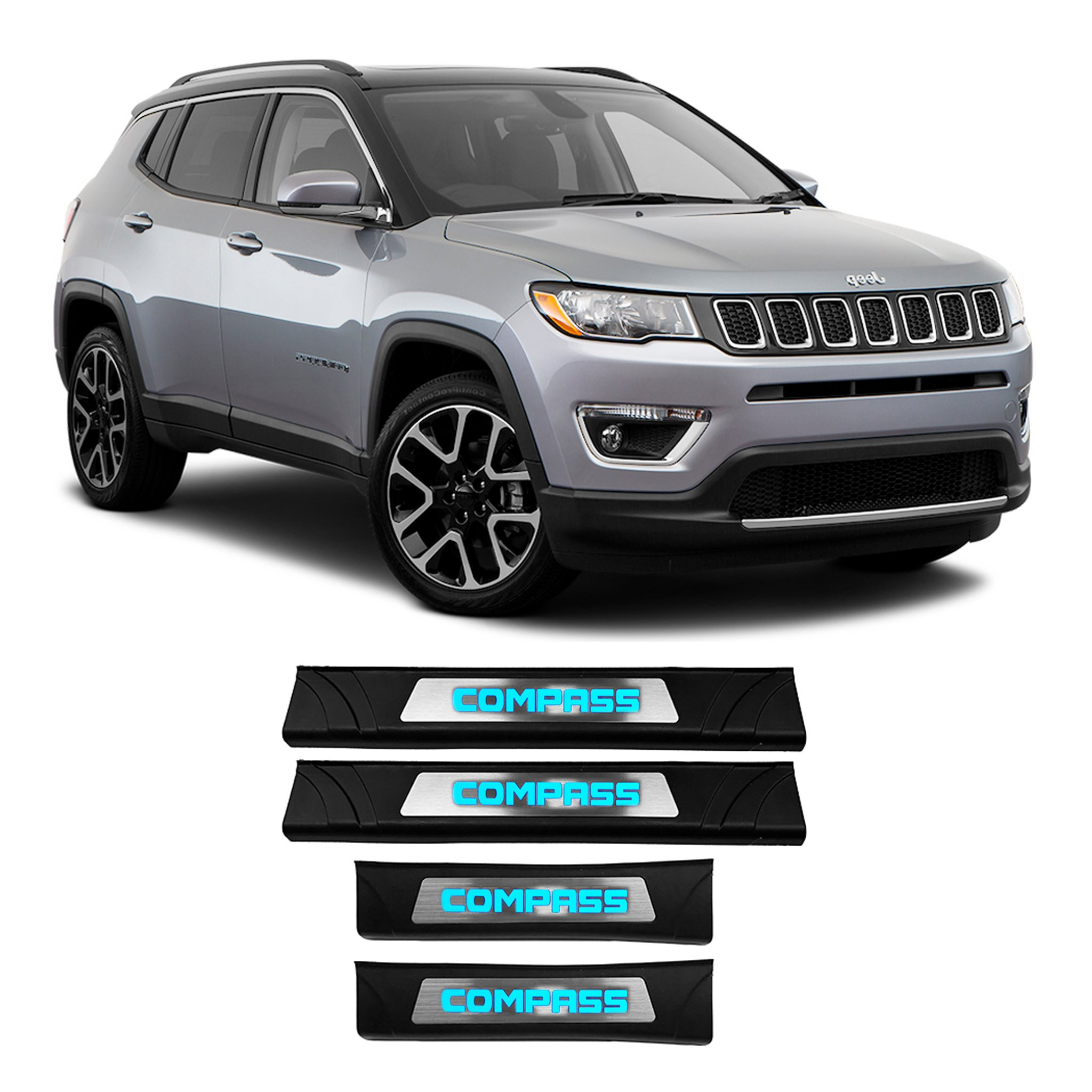 SOLEIRA LED JEEP COMPASS AZUL