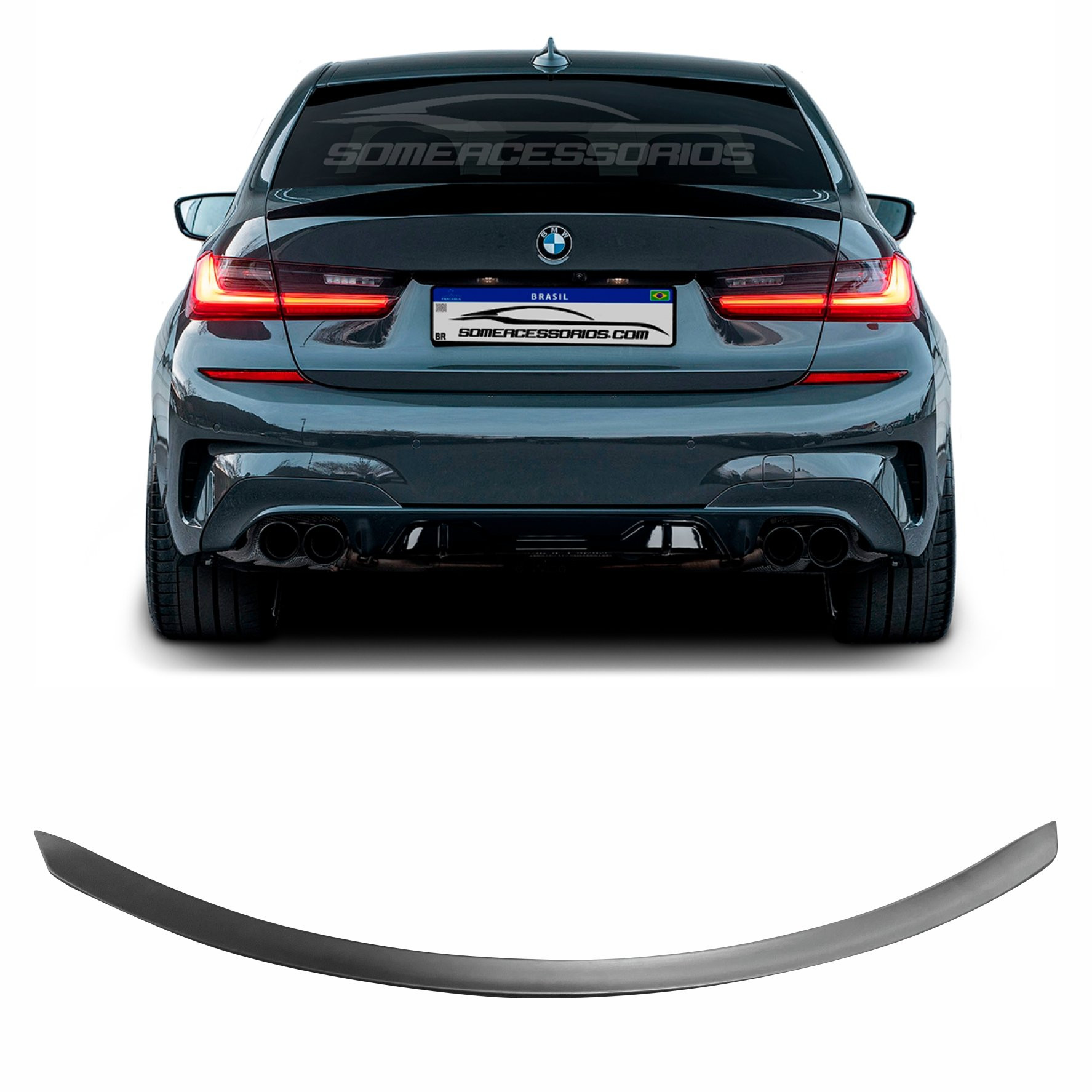 AEROFOLIO SPOILER TRASEIRO BMW SÉRIE 3 G20 BLACK PIANO VO6