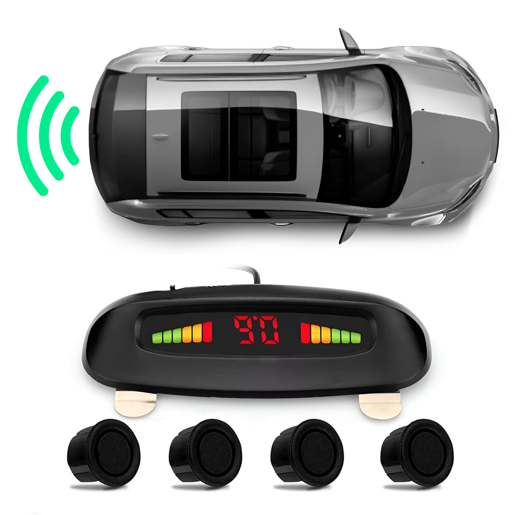 SENSOR ESTACIONAMENTO RÉ UNIVERSAL 4 PONTOS 18,5MM DISPLAY LED