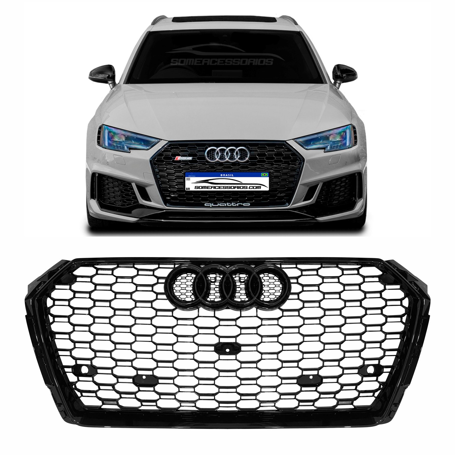 GRADE AUDI A4 COLMEIA MODELO RS4 FULL BLACK Vo6