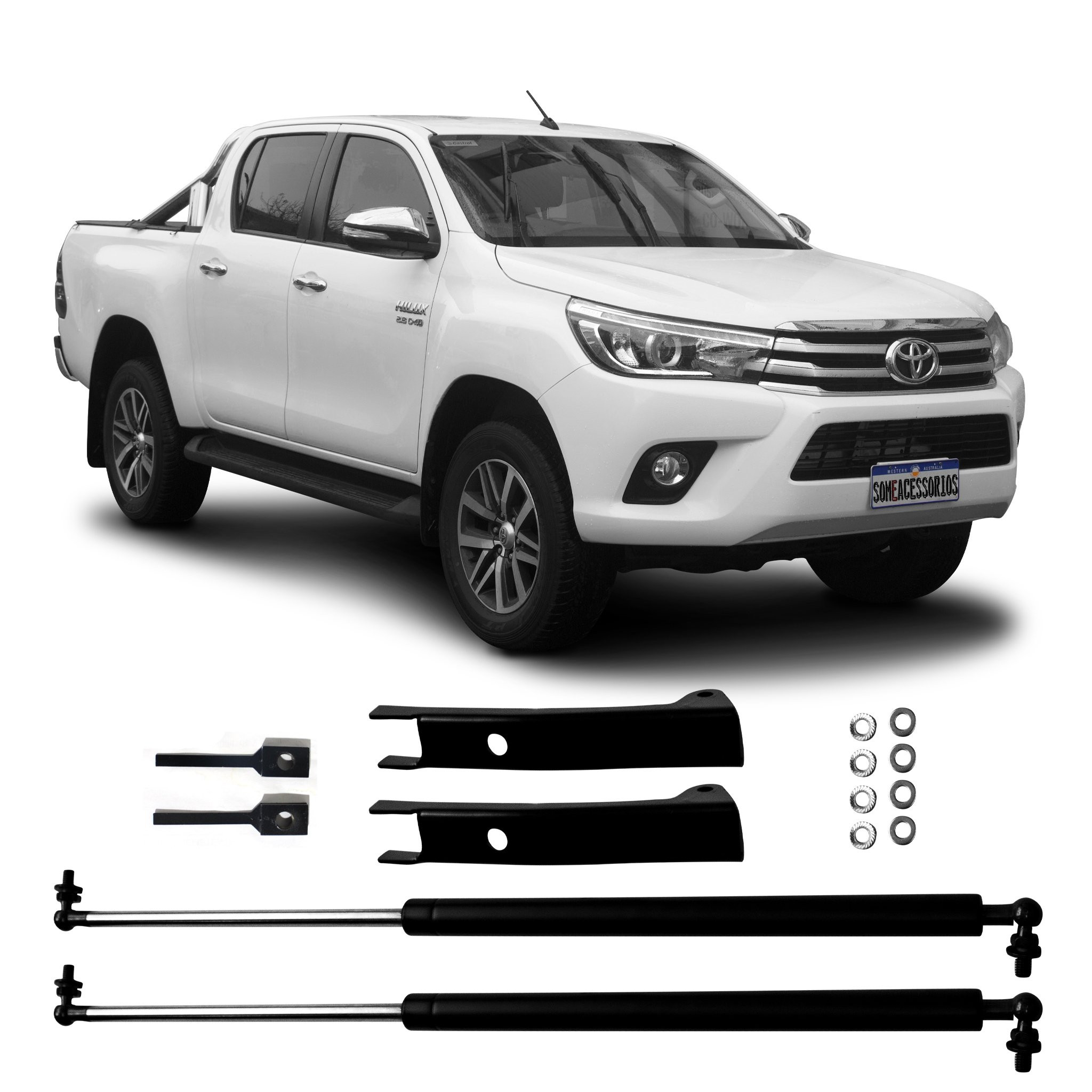 KIT DE ELEVAÇÃO DO AMORTECEDOR DIANTEIRO A GÁS TOYOTA HILUX AÇO INOXIDÁVEL Vo6
